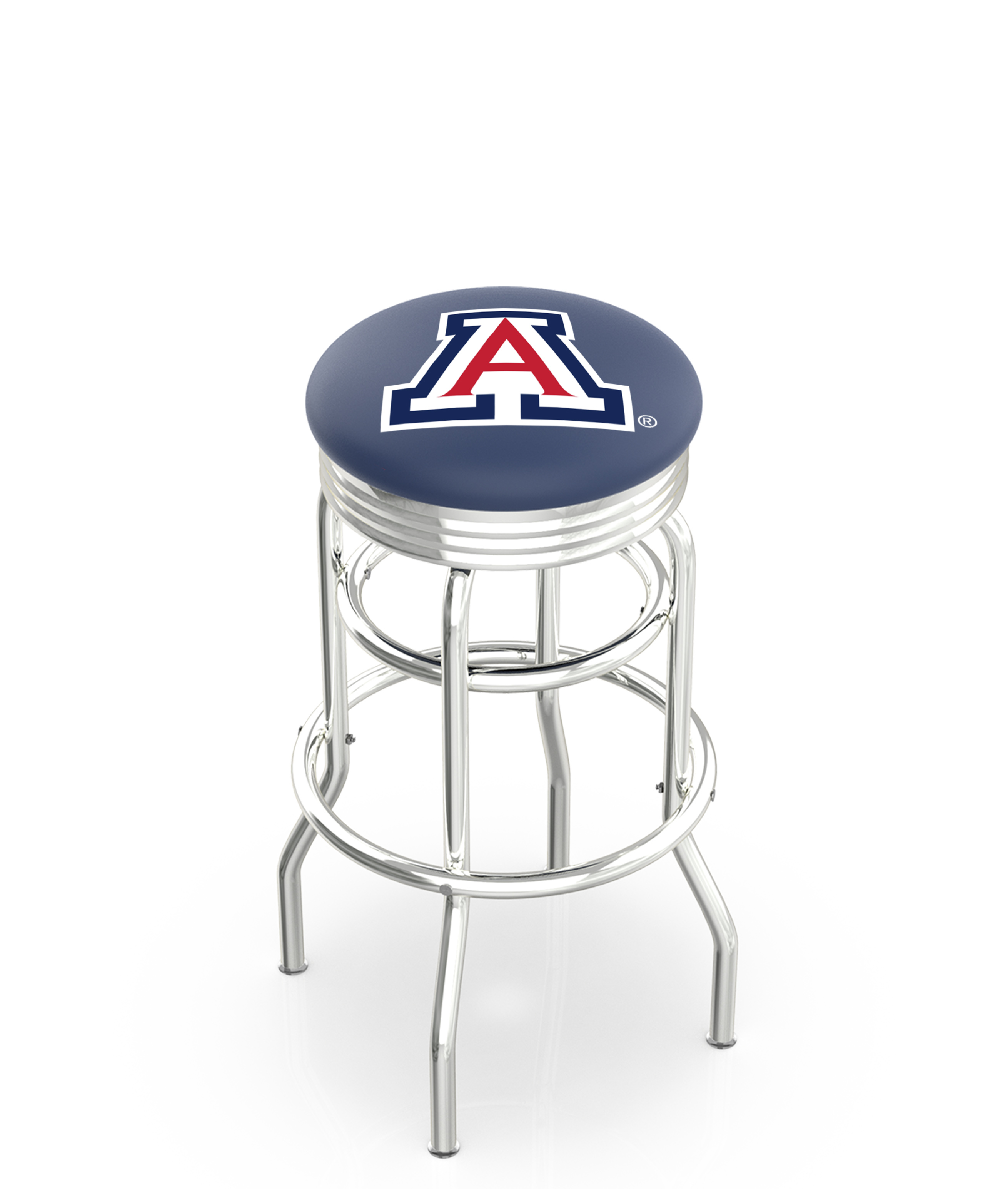 30" L7C3C - Chrome Double Ring Arizona Swivel Bar Stool with 2.5" Ribbed Accent Ring by  Company