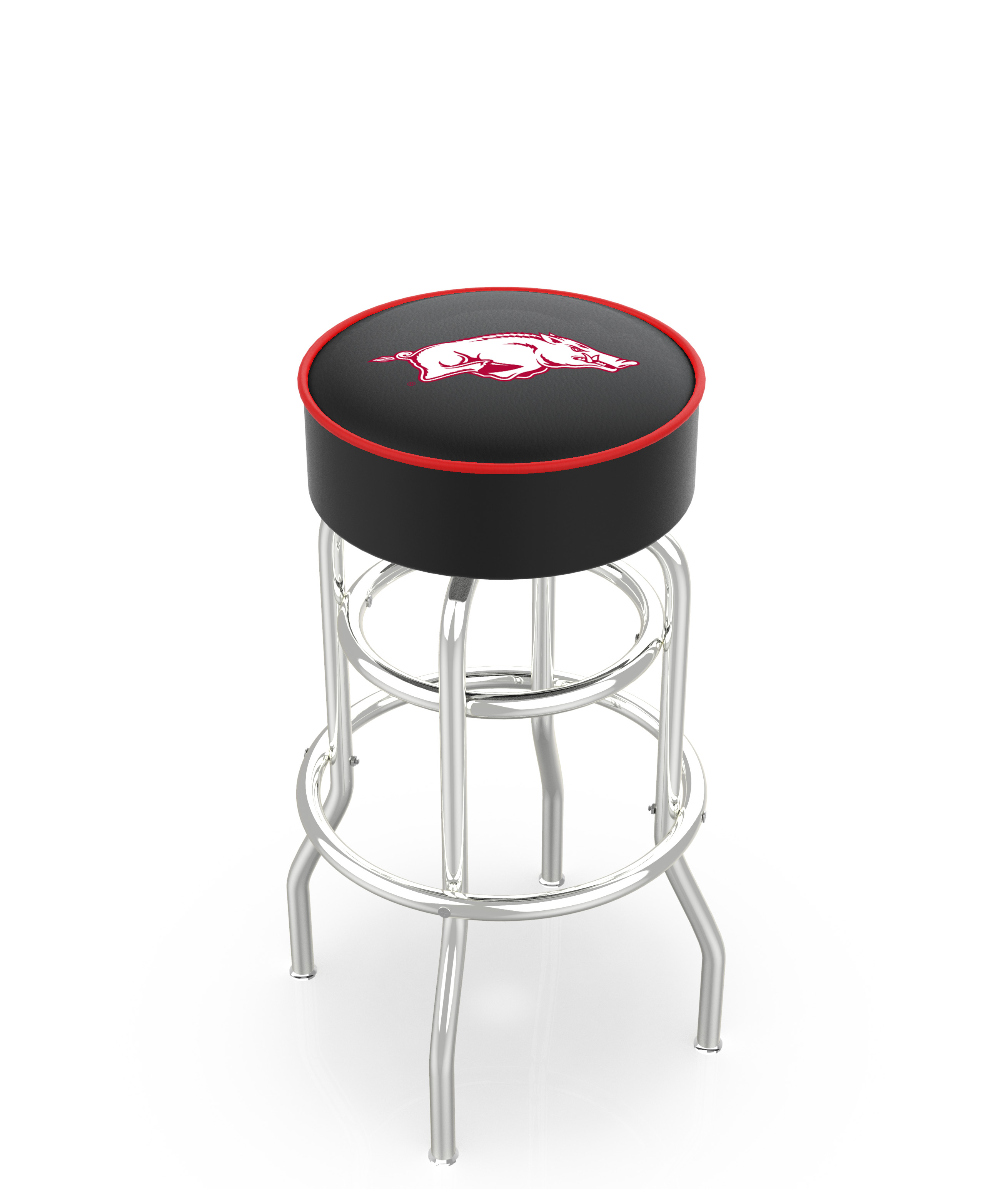 30" L7C1 - 4" Arkansas Cushion Seat with Double-Ring Chrome Base Swivel Bar Stool by  Company