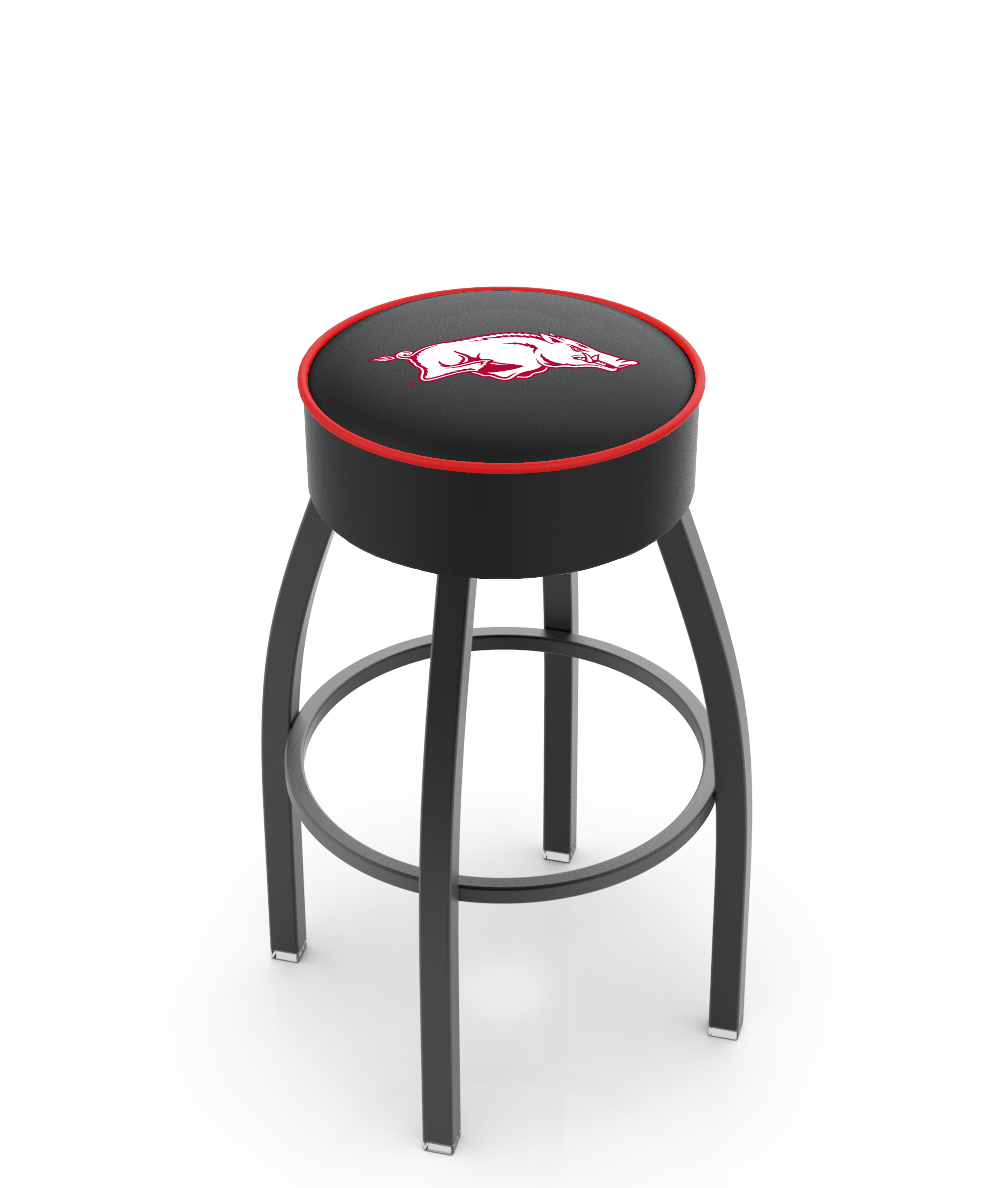 30" L8B1 - 4" Arkansas Cushion Seat with Black Wrinkle Base Swivel Bar Stool by  Company