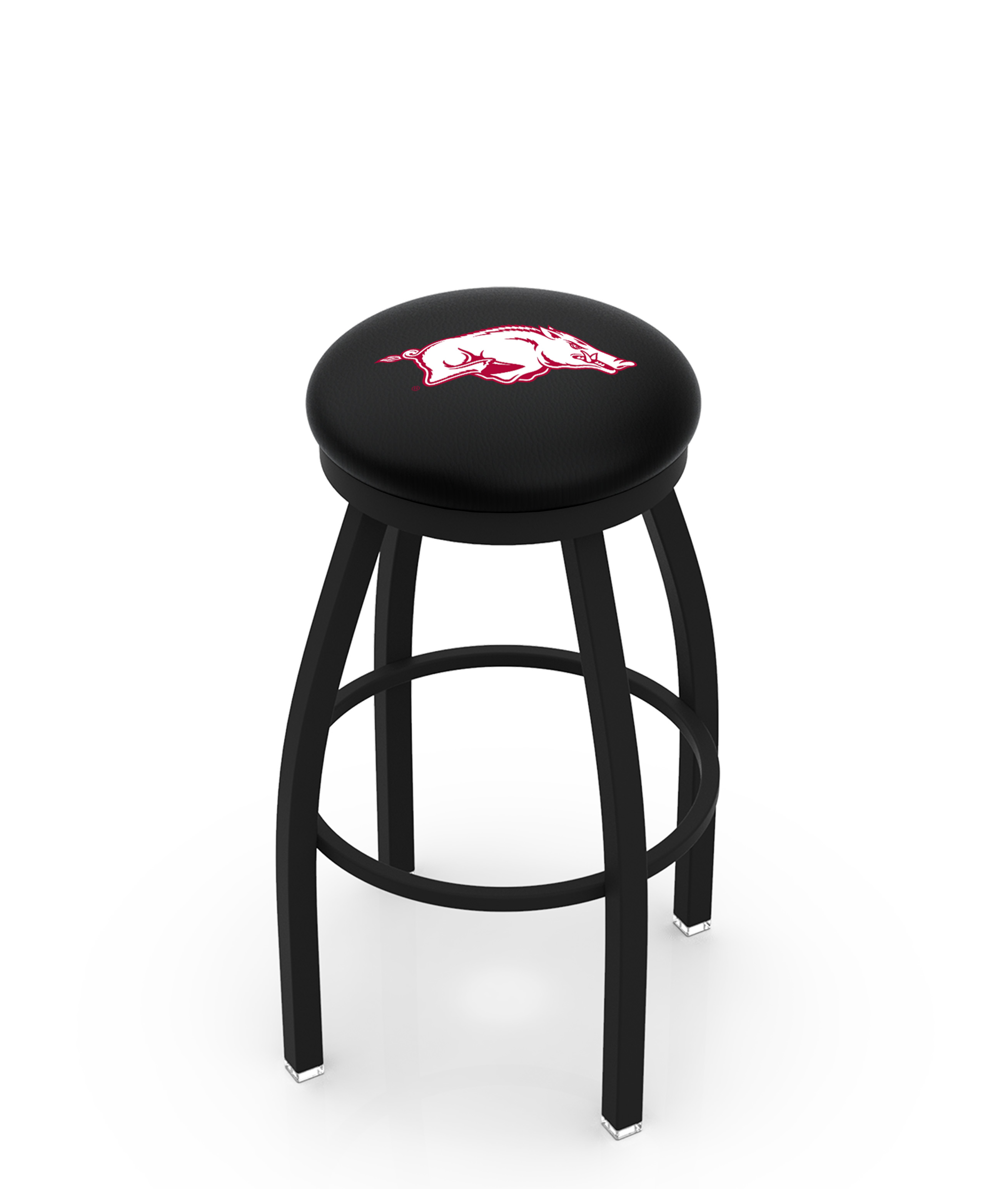 30" L8B2B - Black Wrinkle Arkansas Swivel Bar Stool with Accent Ring by  Company