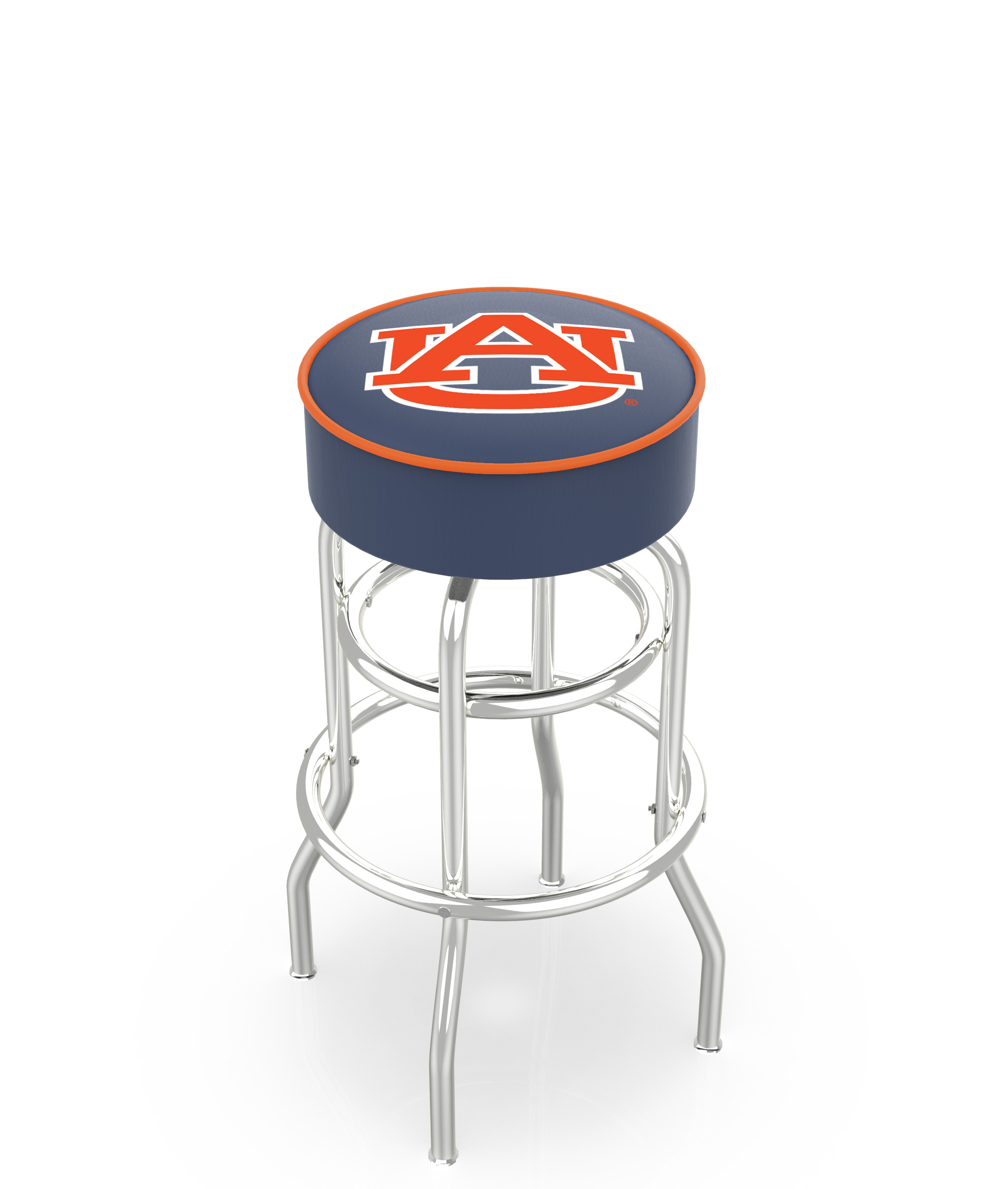 30" L7C1 - 4" Auburn Cushion Seat with Double-Ring Chrome Base Swivel Bar Stool by  Company