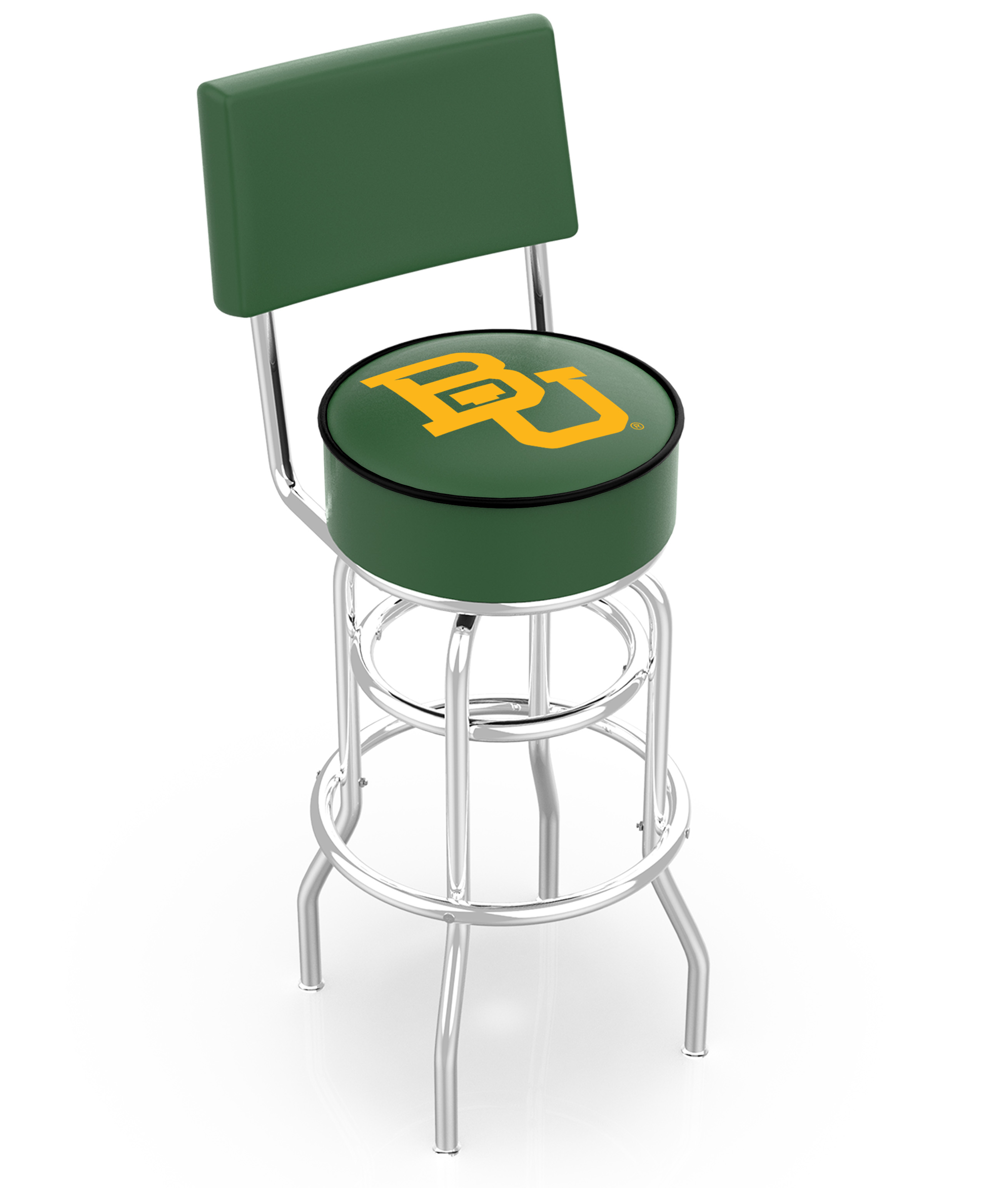 30" L7C4 - Chrome Double Ring Baylor Swivel Bar Stool with a Back by  Company