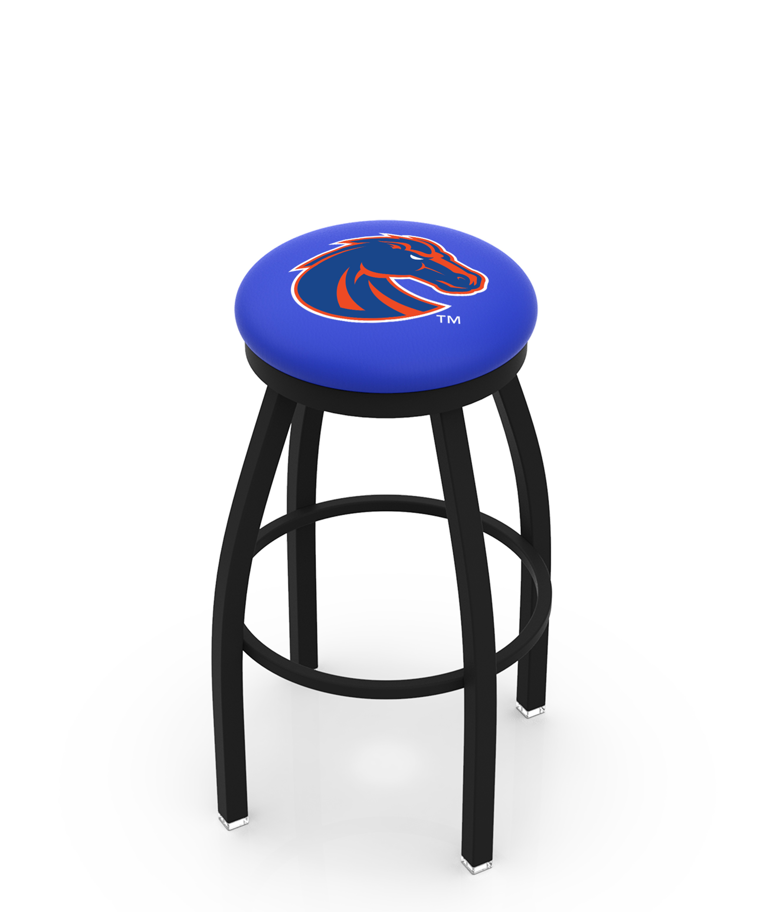 25" L8B2B - Black Wrinkle Boise State Swivel Bar Stool with Accent Ring by  Company