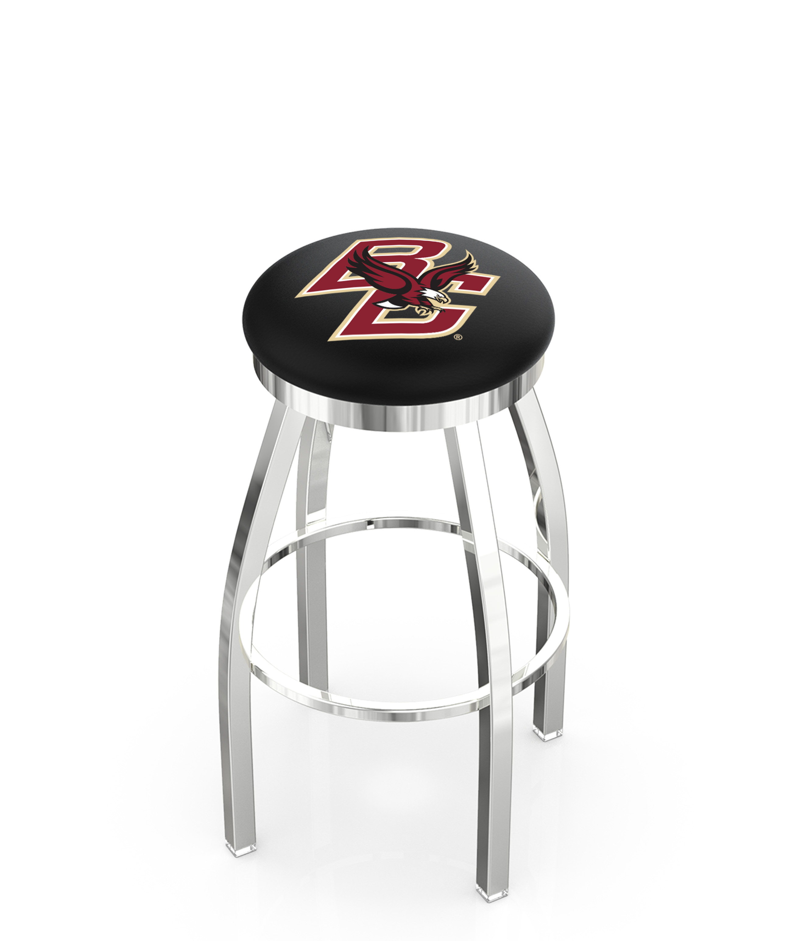 25" L8C2C - Chrome Boston College Swivel Bar Stool with Accent Ring by  Company