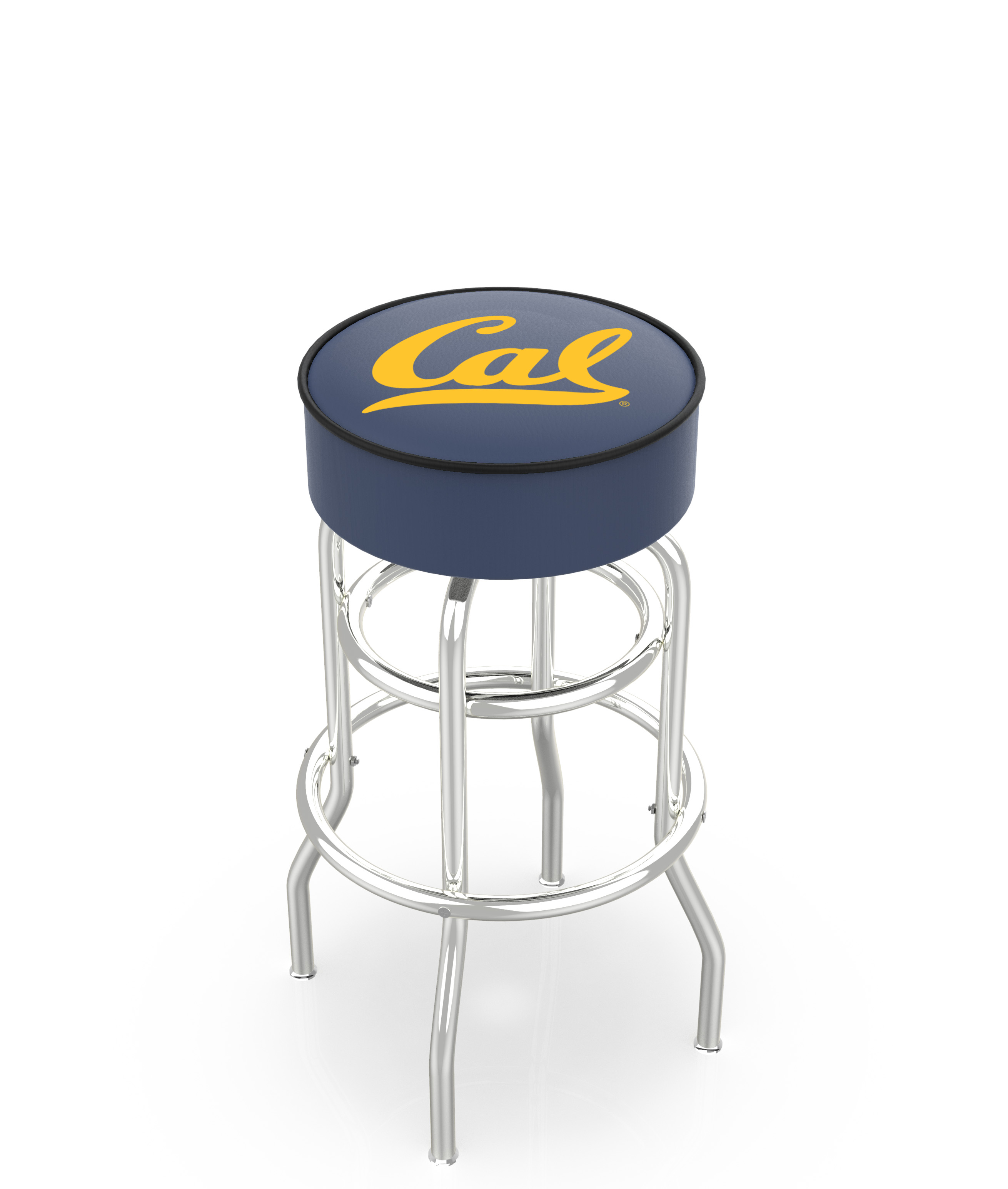 30" L7C1 - 4" Cal Cushion Seat with Double-Ring Chrome Base Swivel Bar Stool by  Company