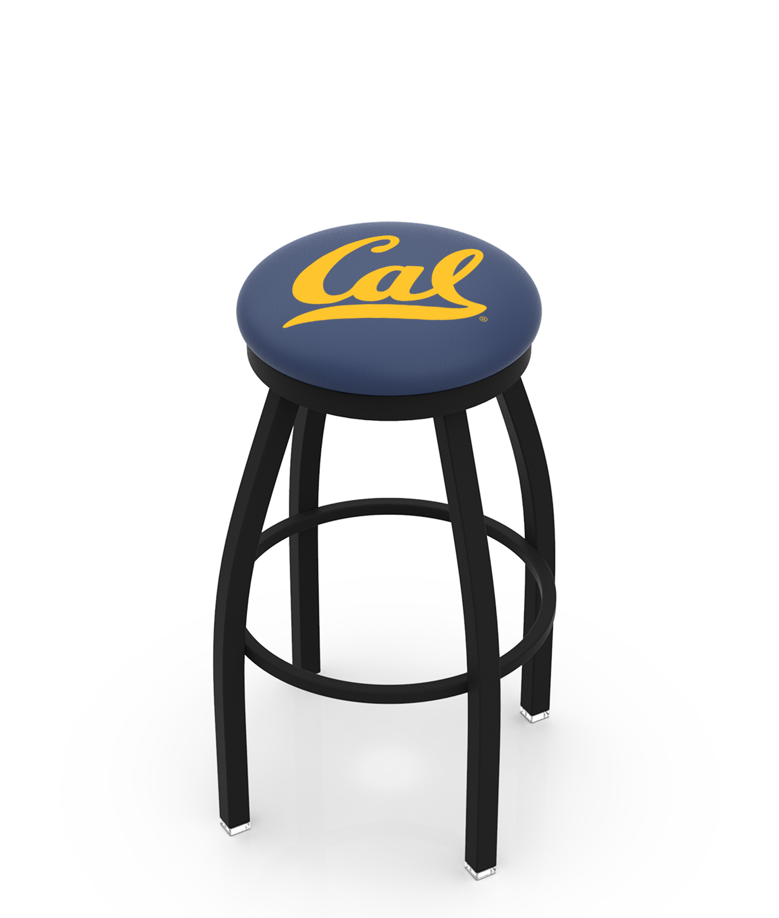 30" L8B2B - Black Wrinkle Cal Swivel Bar Stool with Accent Ring by  Company