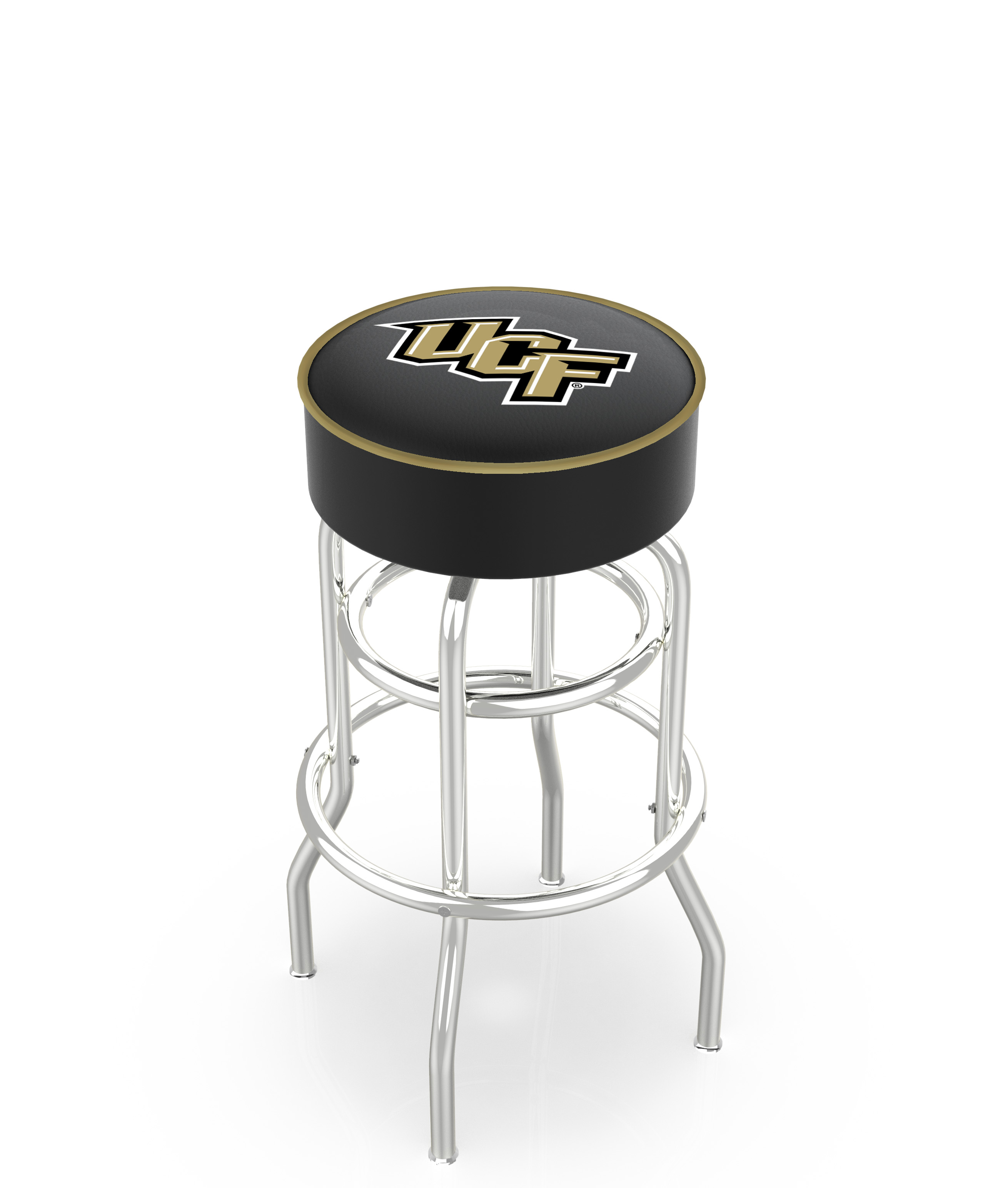 30" L7C1 - 4" Central Florida Cushion Seat with Double-Ring Chrome Base Swivel Bar Stool by  Company