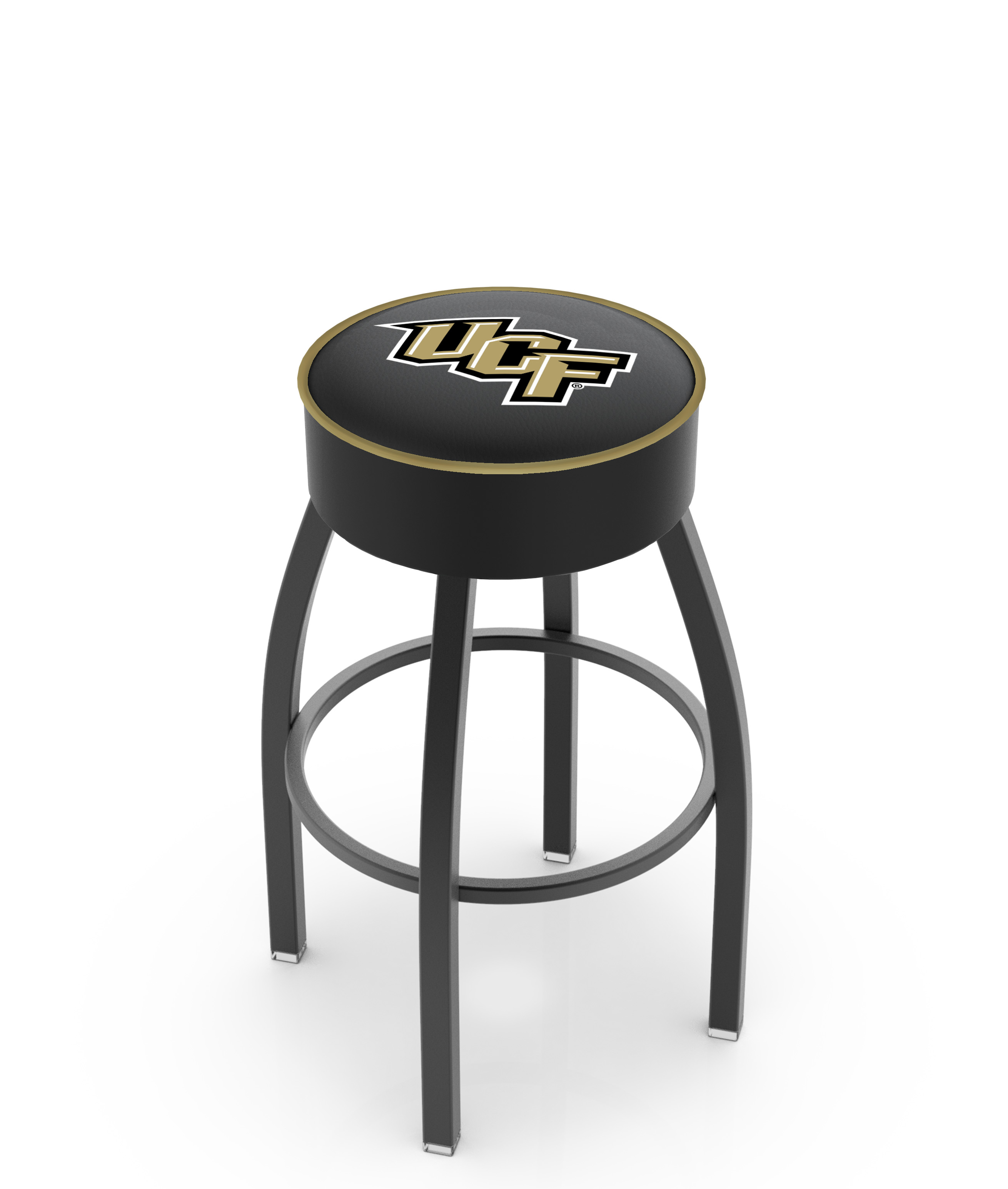 30" L8B1 - 4" Central Florida Cushion Seat with Black Wrinkle Base Swivel Bar Stool by  Company