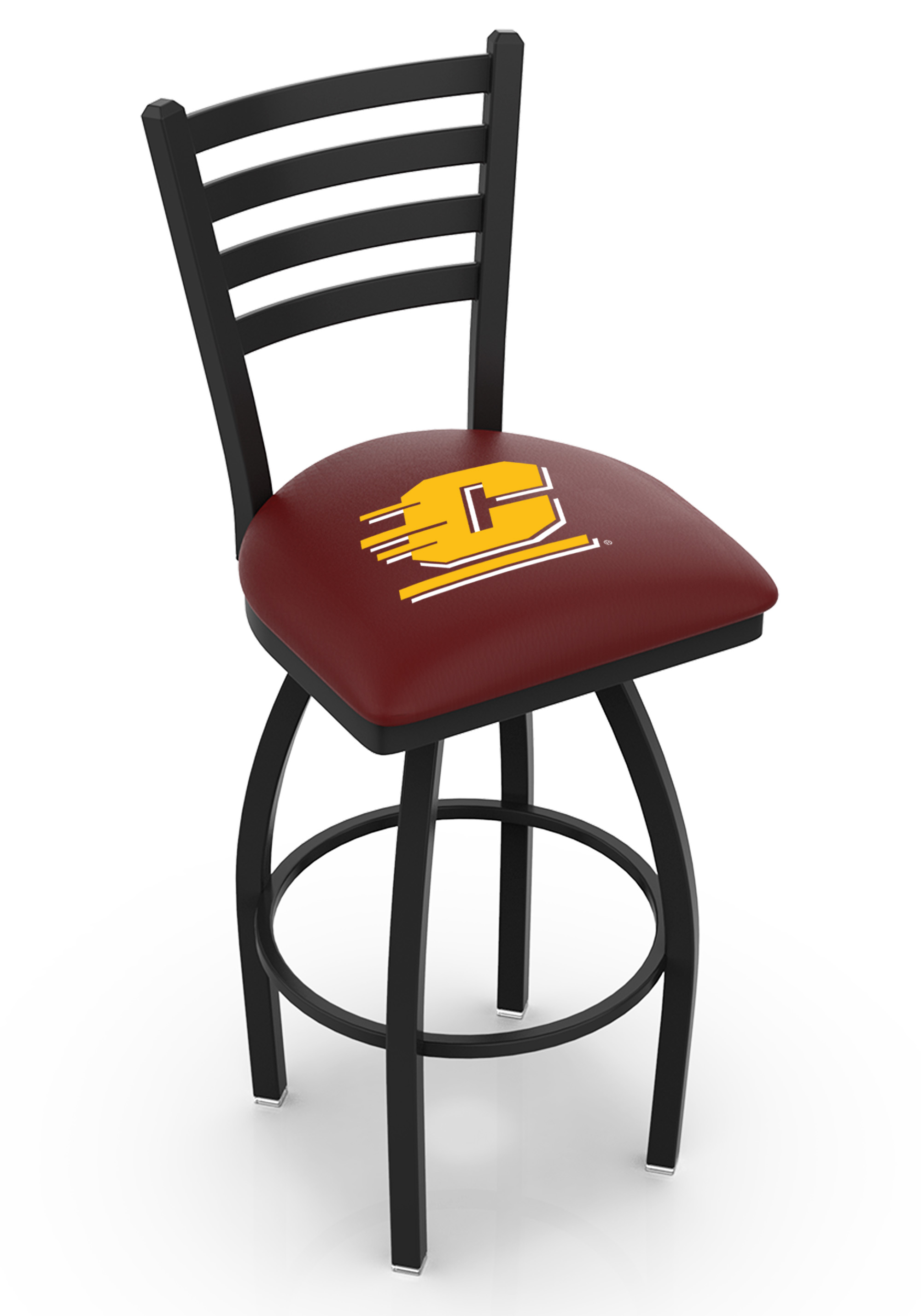 L014 - 25" Black Wrinkle Central Michigan Swivel Bar Stool with Ladder Style Back by  Co.