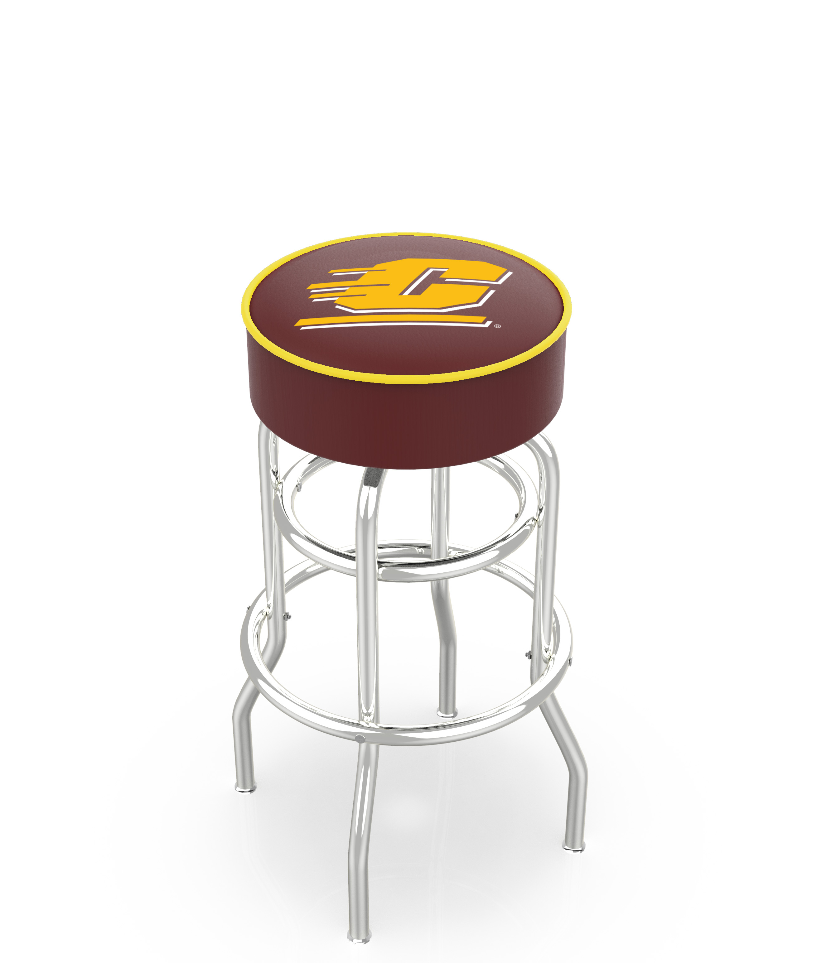 30" L7C1 - 4" Central Michigan Cushion Seat with Double-Ring Chrome Base Swivel Bar Stool by  Company