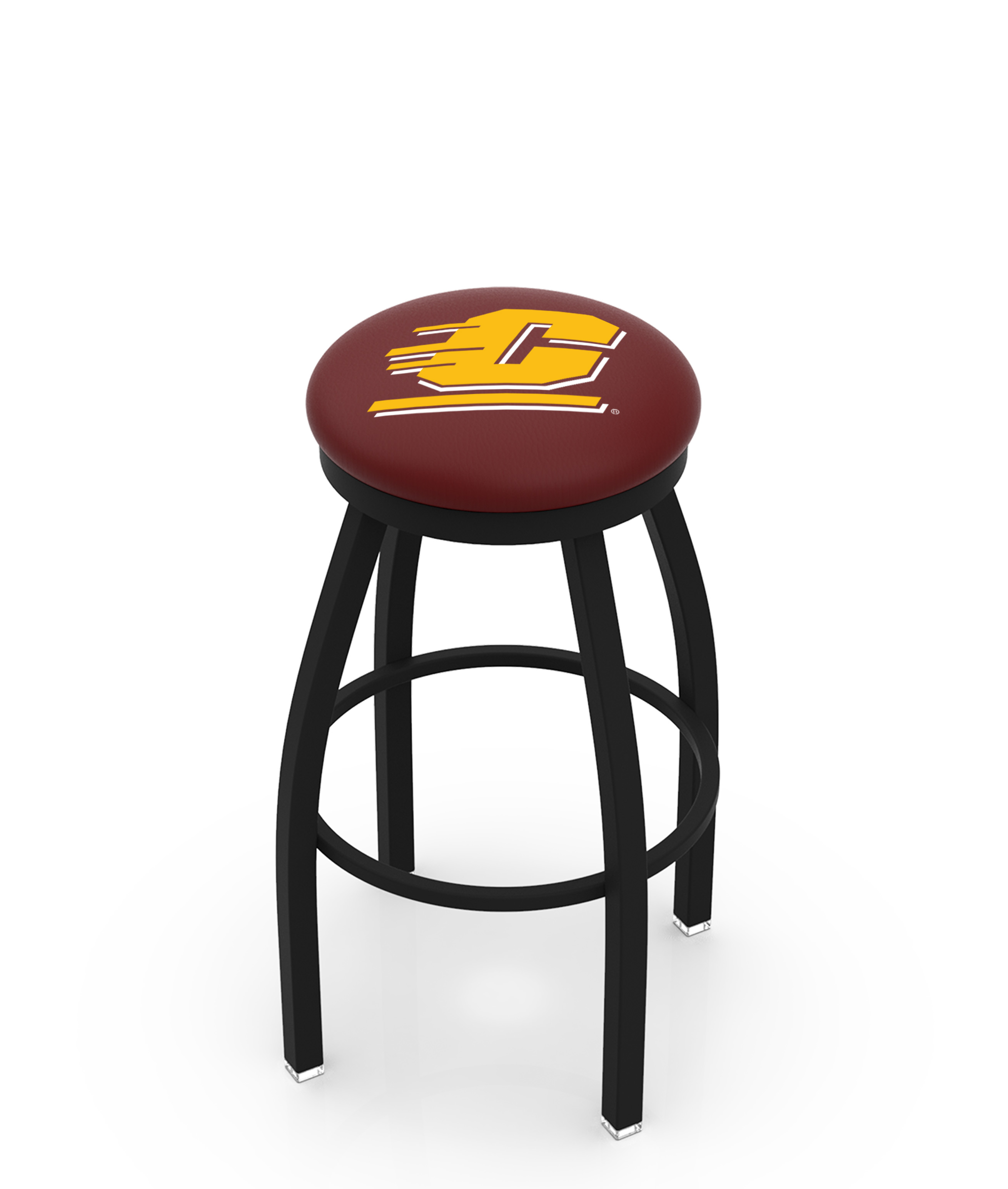 30" L8B2B - Black Wrinkle Central Michigan Swivel Bar Stool with Accent Ring by  Company