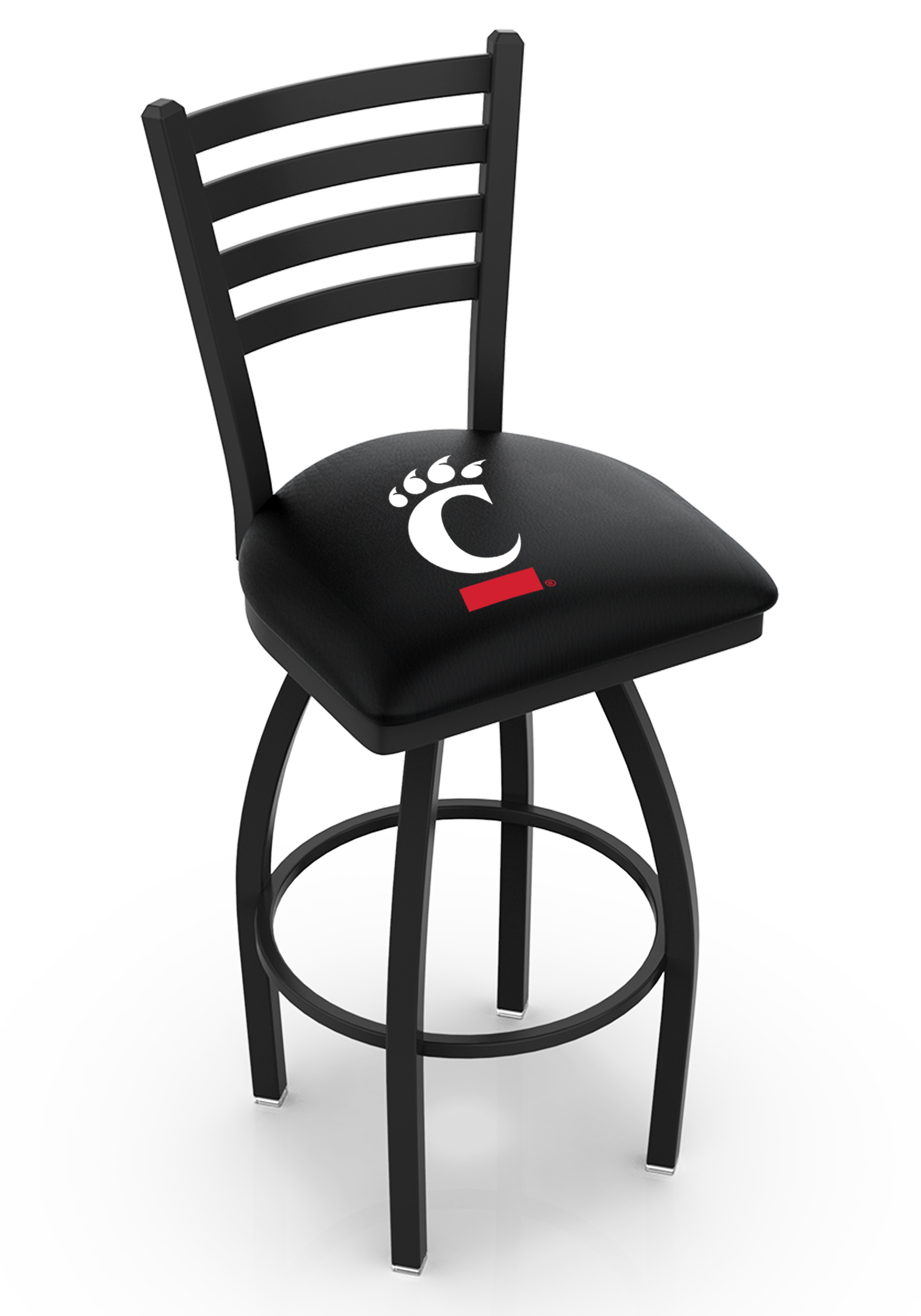 L014 - 30" Black Wrinkle Cincinnati Swivel Bar Stool with Ladder Style Back by  Co.