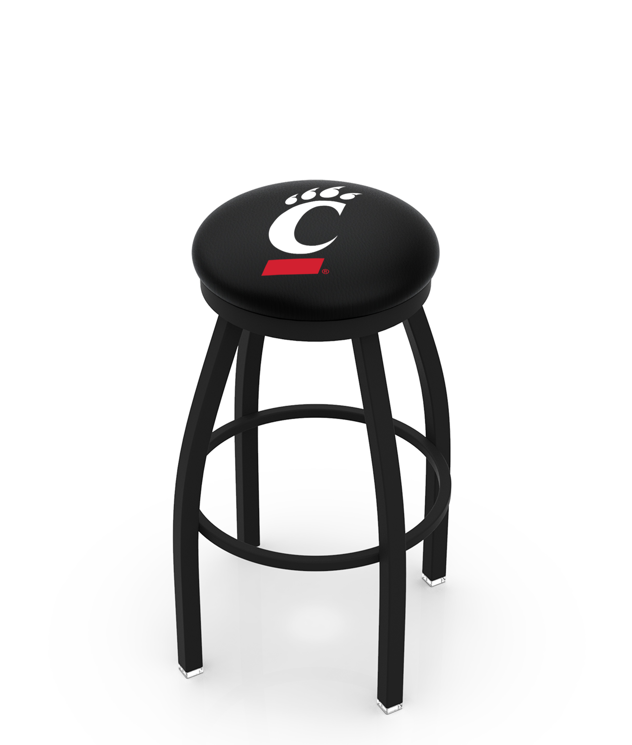 25" L8B2B - Black Wrinkle Cincinnati Swivel Bar Stool with Accent Ring by  Company