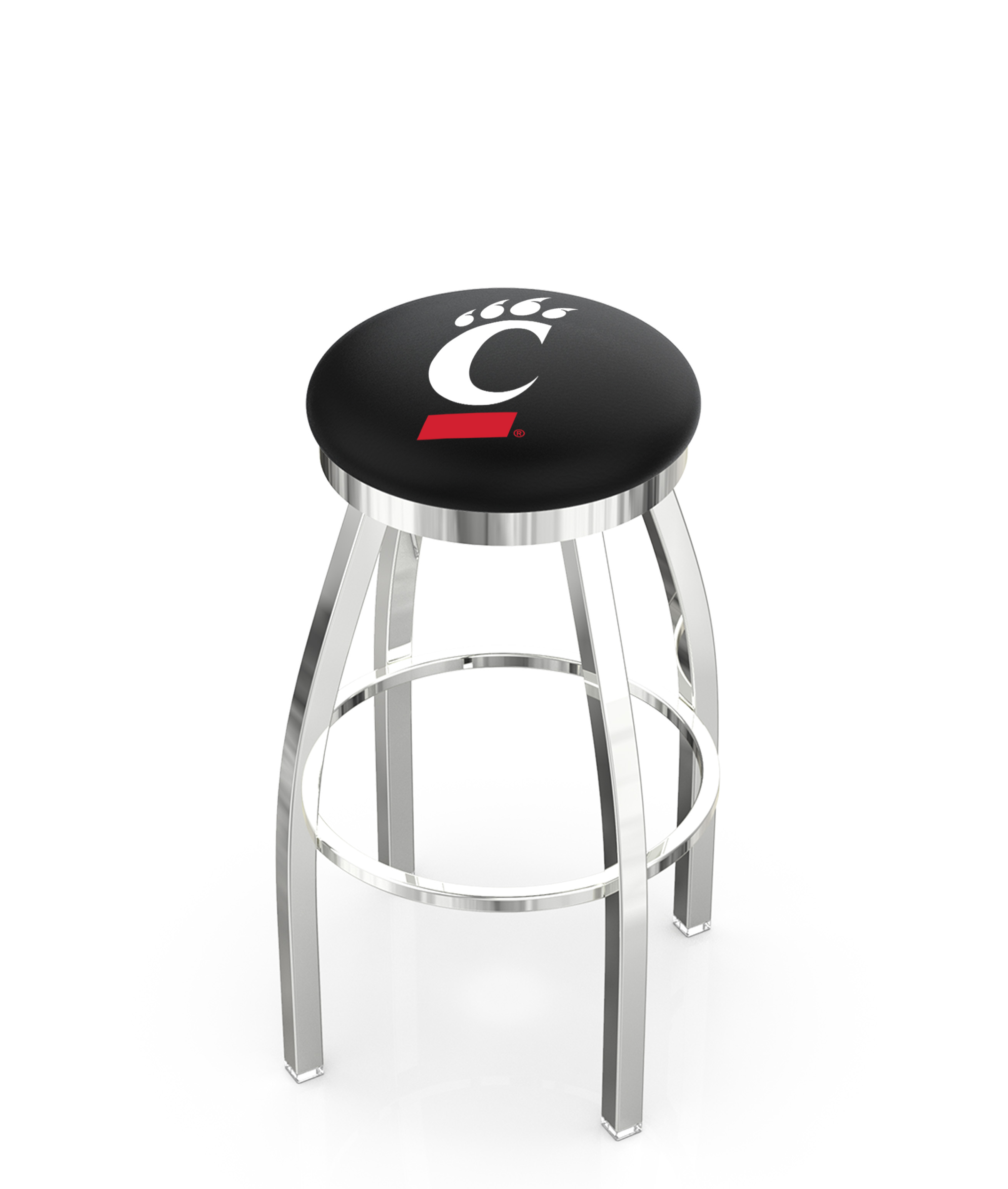 25" L8C2C - Chrome Cincinnati Swivel Bar Stool with Accent Ring by  Company