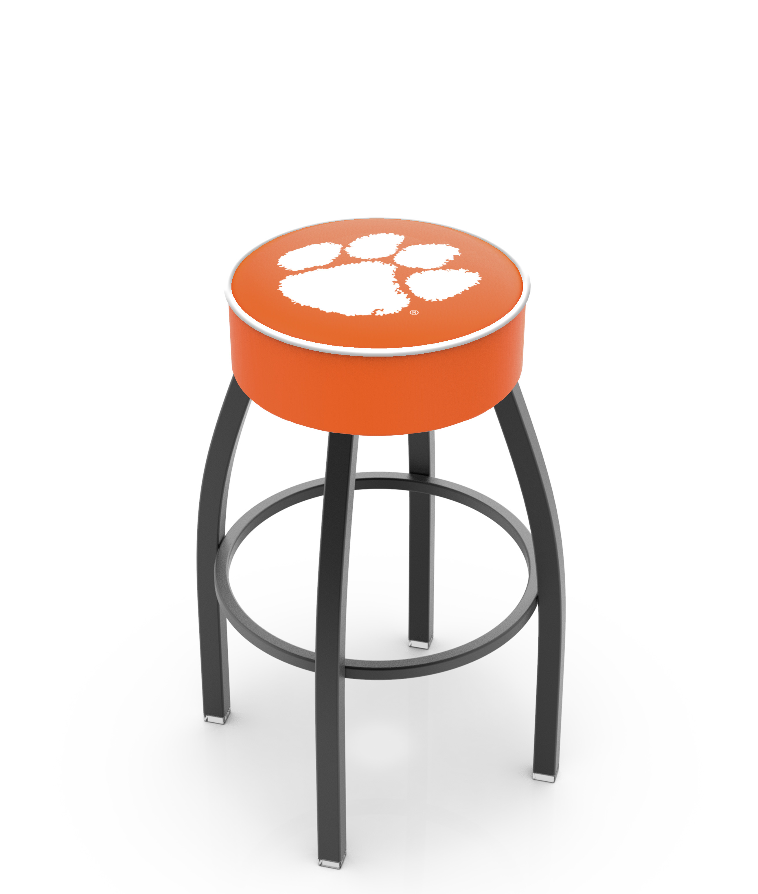 30" L8B1 - 4" Clemson Cushion Seat with Black Wrinkle Base Swivel Bar Stool by  Company