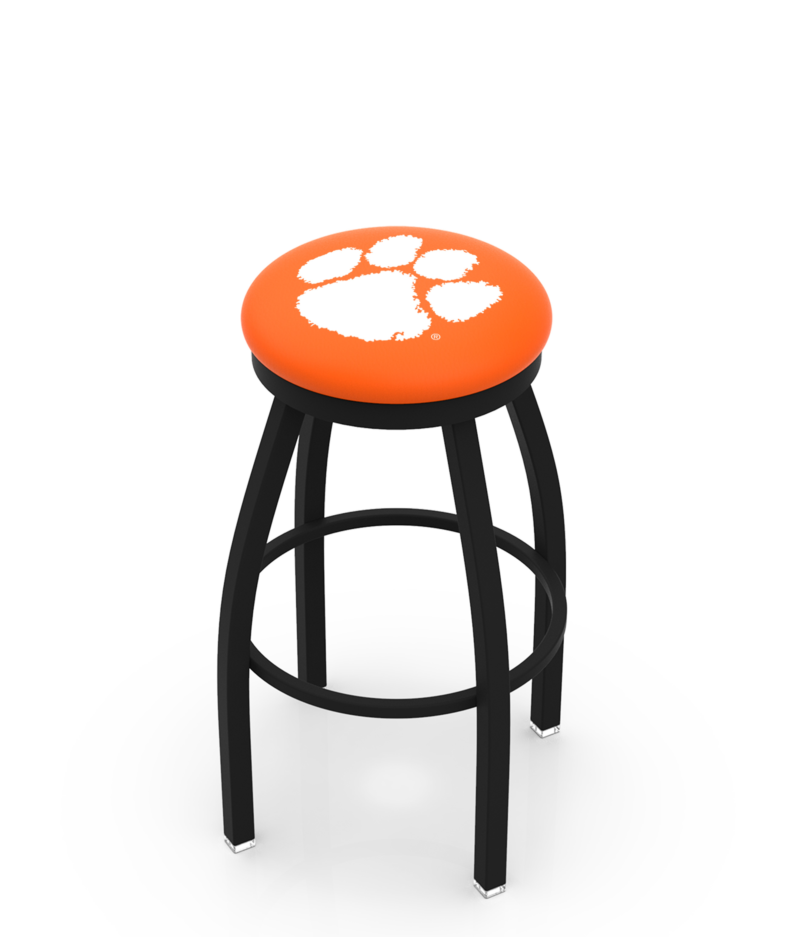 25" L8B2B - Black Wrinkle Clemson Swivel Bar Stool with Accent Ring by  Company