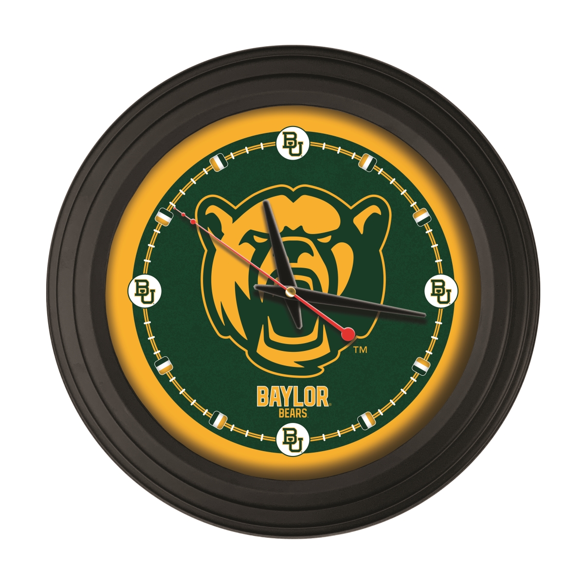 ClkNL15BKBaylor 15 in. Baylor University Logo Traditional Wall Clock - Black