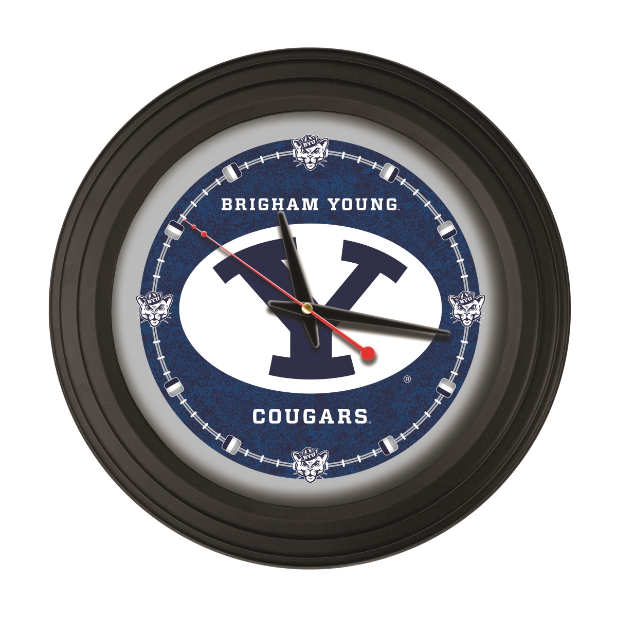 ClkNL15BKBrigYn 15 in. Brigham Young University Logo Traditional Wall Clock - Black