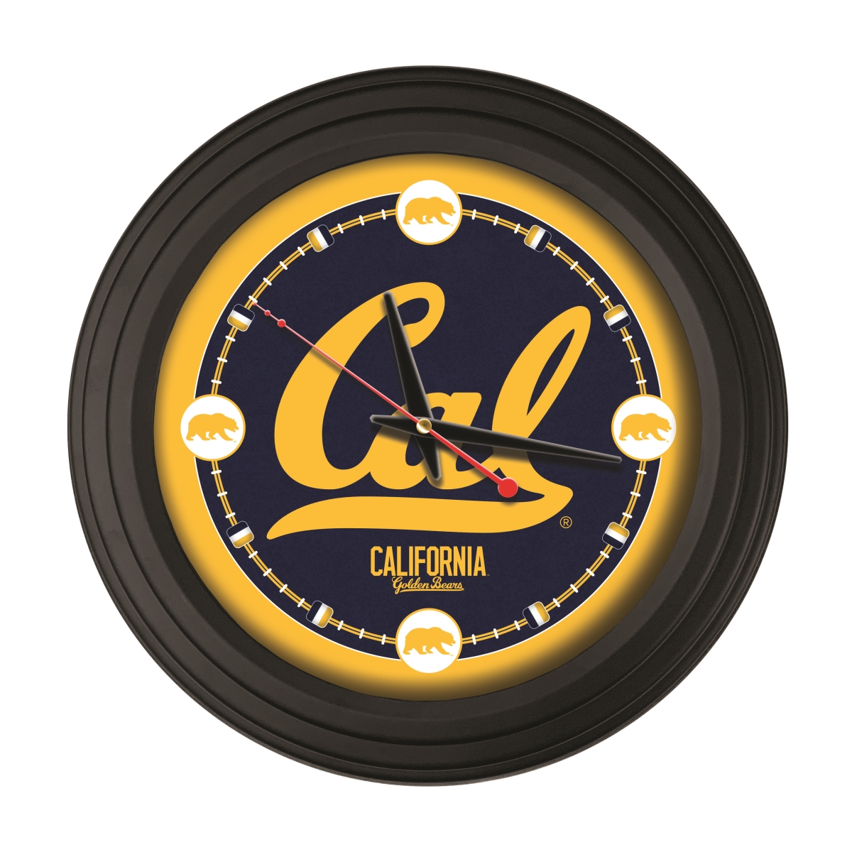 ClkNL15BKCal-Un 15 in. University of California Logo Traditional Wall Clock - Black