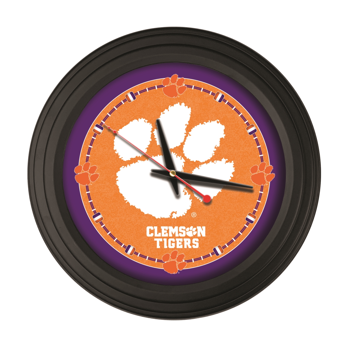 ClkNL15BKClmson 15 in. Clemson Tigers Logo Traditional Wall Clock - Black
