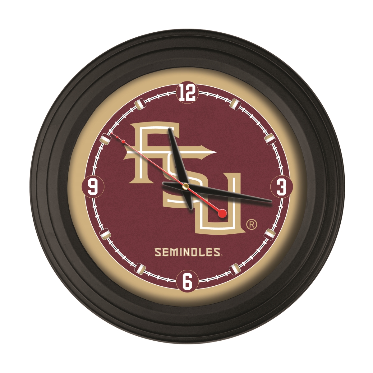 ClkNL15BKFlorSt-HD 15 in. Florida State Script Logo Traditional Wall Clock - Black