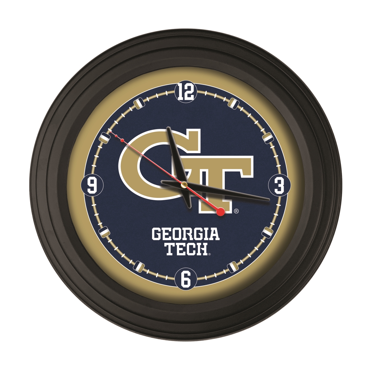 ClkNL15BKGATech 15 in. Georgia Tech Logo Traditional Wall Clock - Black