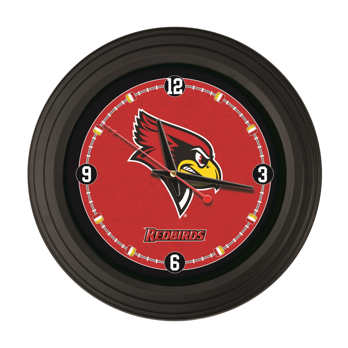ClkNL15BKIllStU 15 in. Illinois State University Logo Traditional Wall Clock - Black