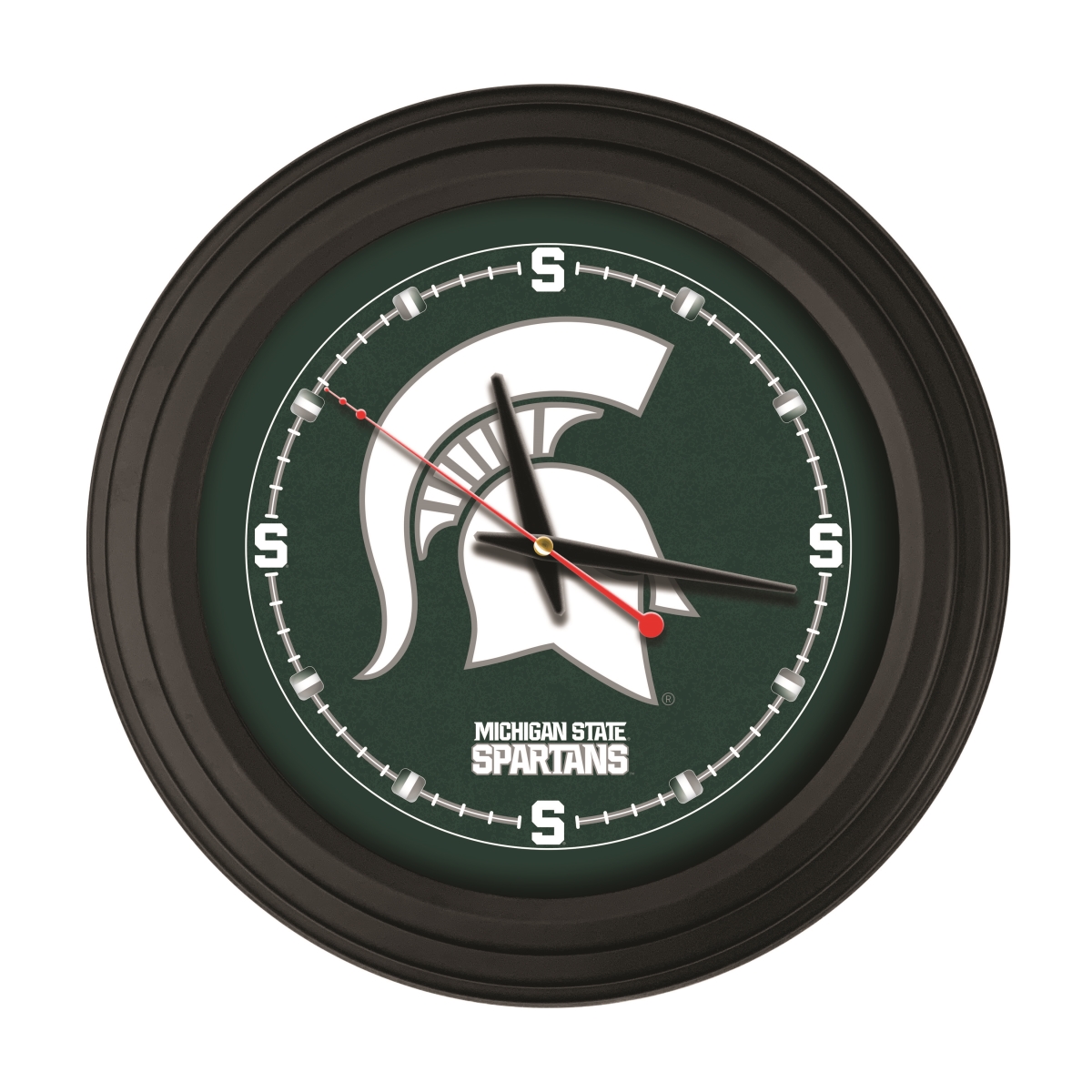 ClkNL15BKMichSt 15 in. Michigan State University Logo Traditional Wall Clock - Black
