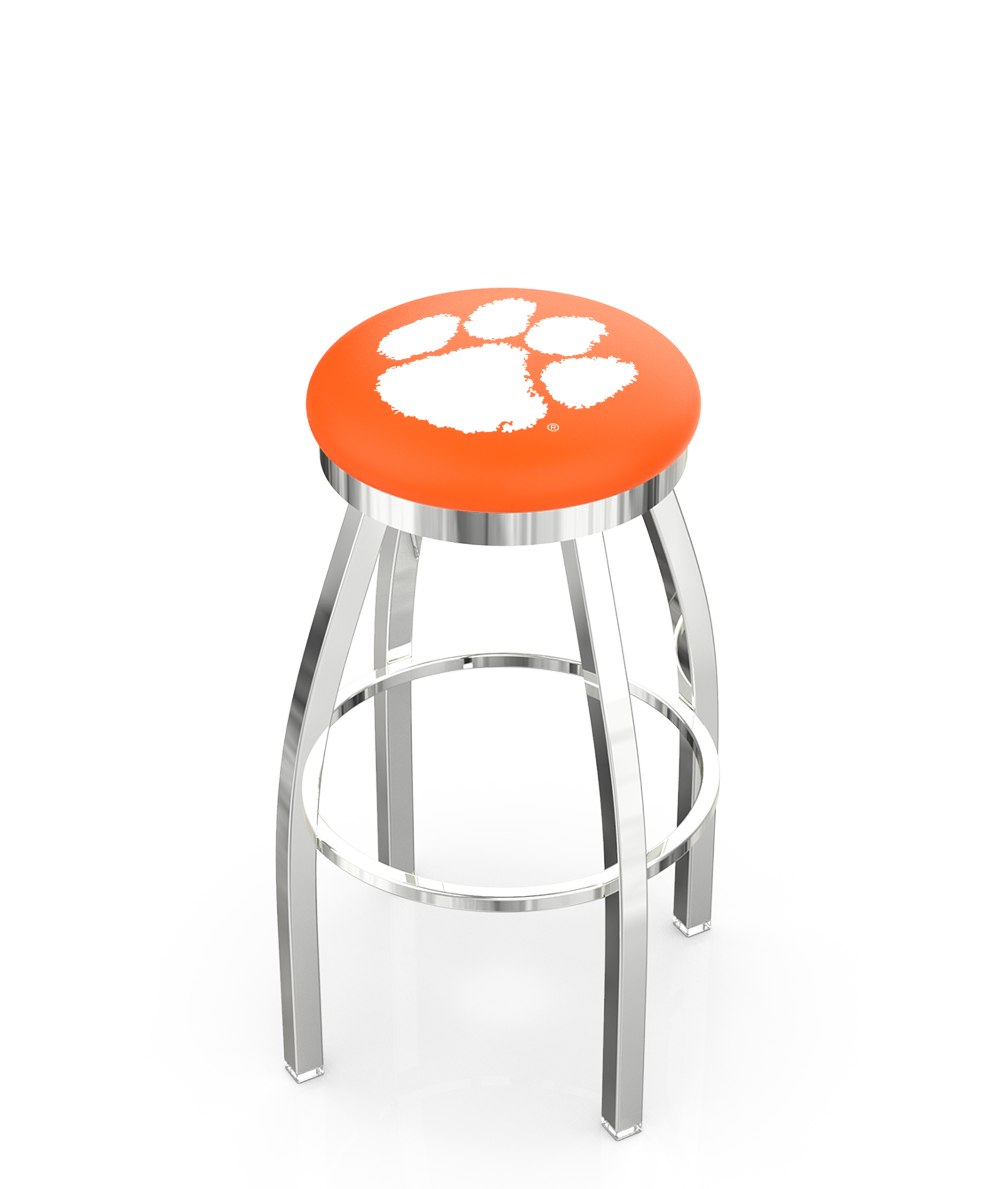 25" L8C2C - Chrome Clemson Swivel Bar Stool with Accent Ring by  Company