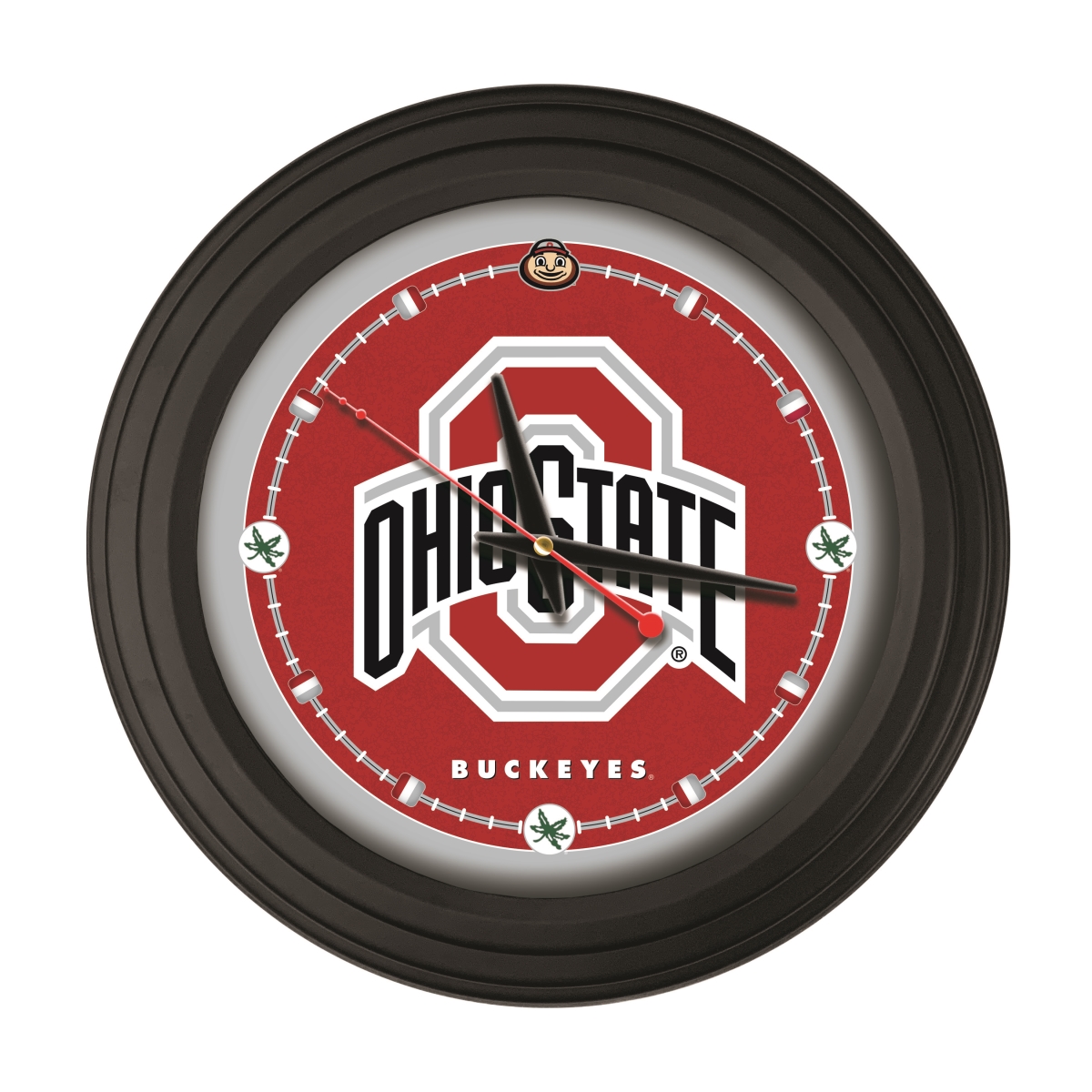 ClkNL15BKOhioSt 15 in. Ohio State University Logo Traditional Wall Clock - Black