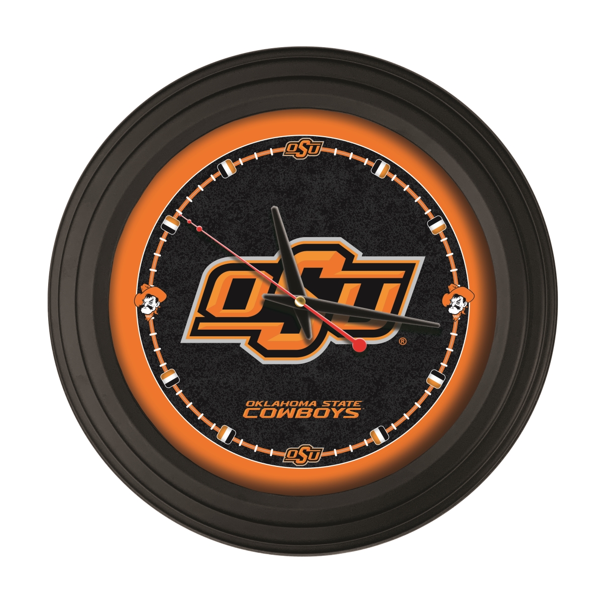ClkNL15BKOKStUn 15 in. Oklahoma State University Logo Traditional Wall Clock - Black