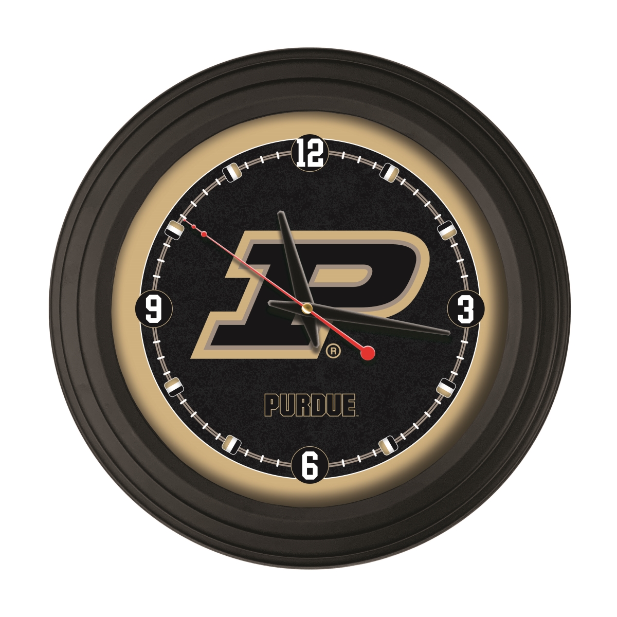ClkNL15BKPurdue 15 in. Purdue Logo Traditional Wall Clock - Black