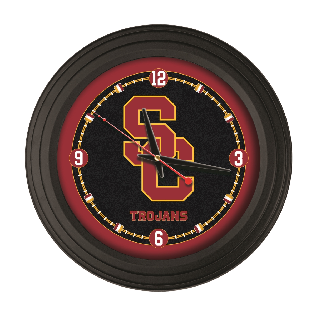 ClkNL15BKSouCal 15 in. University of Southern California Logo Traditional Wall Clock - Black