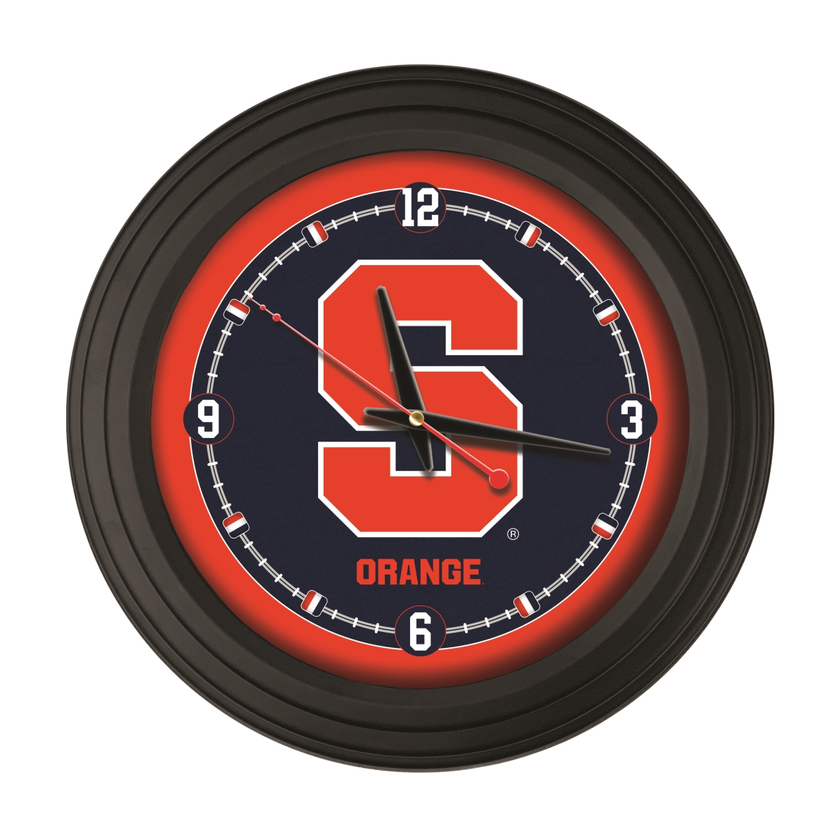 ClkNL15BKSyrcse 15 in. Syracuse University Logo Traditional Wall Clock - Black