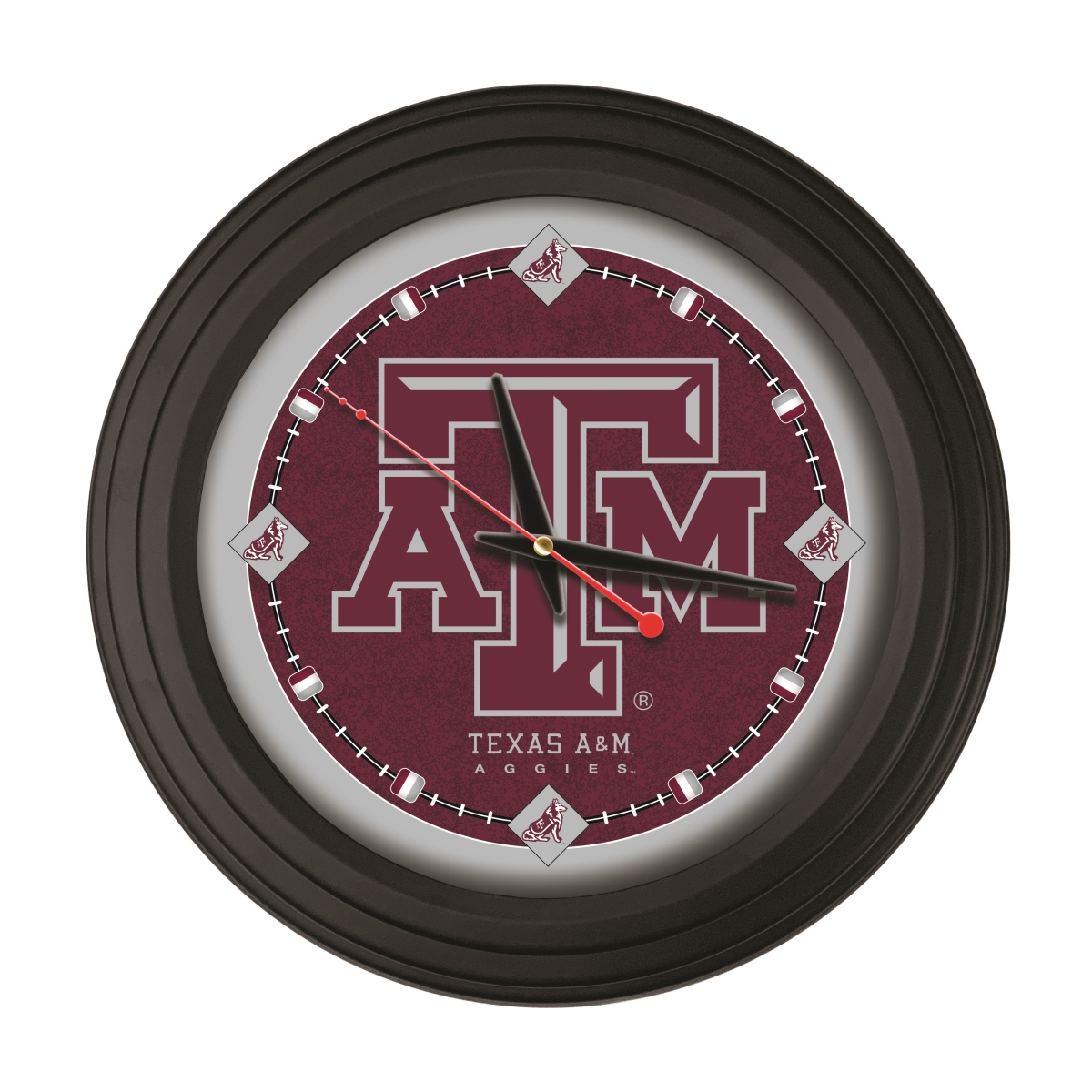 ClkNL15BKTexA-M 15 in. Texas A&M Logo Traditional Wall Clock - Black