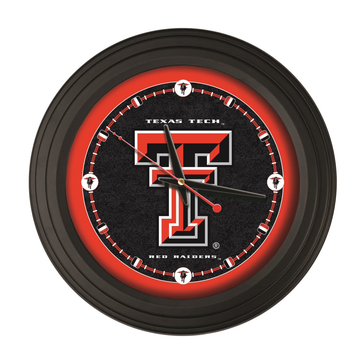 ClkNL15BKTXTech 15 in. Texas Tech University Logo Traditional Wall Clock - Black