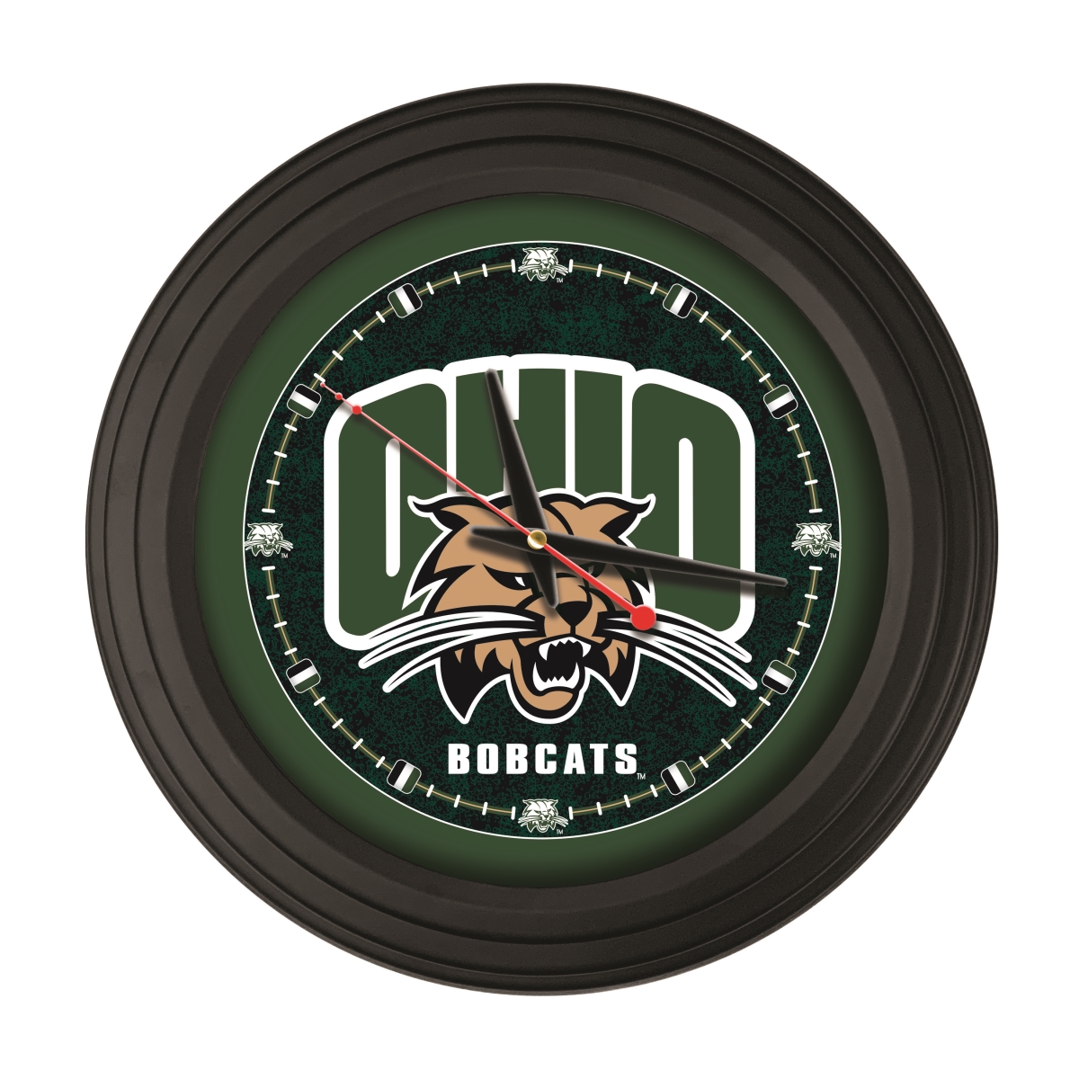 ClkNL15BKUnivOH 15 in. Ohio University Logo Traditional Wall Clock - Black