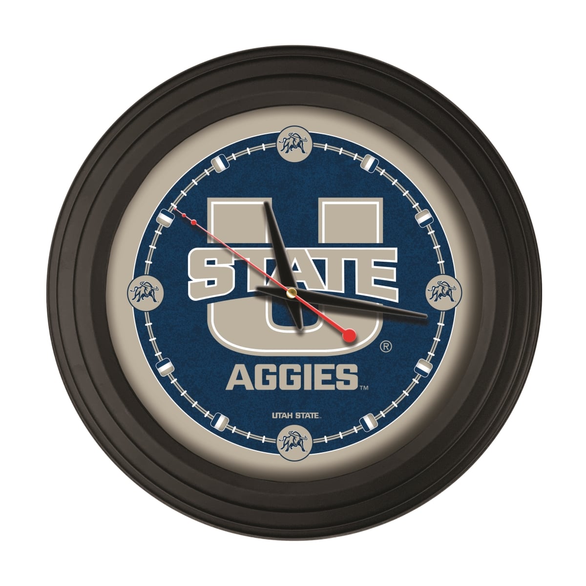 ClkNL15BKUtahSt 15 in. Utah State University Logo Traditional Wall Clock - Black