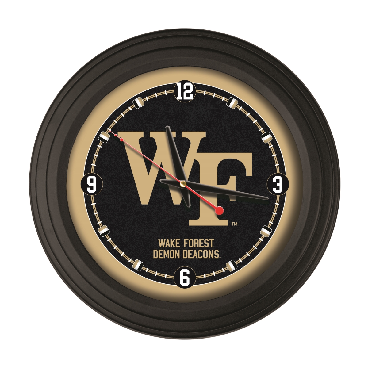 ClkNL15BKWakeFr 15 in. Wake Forest University Logo Traditional Wall Clock - Black