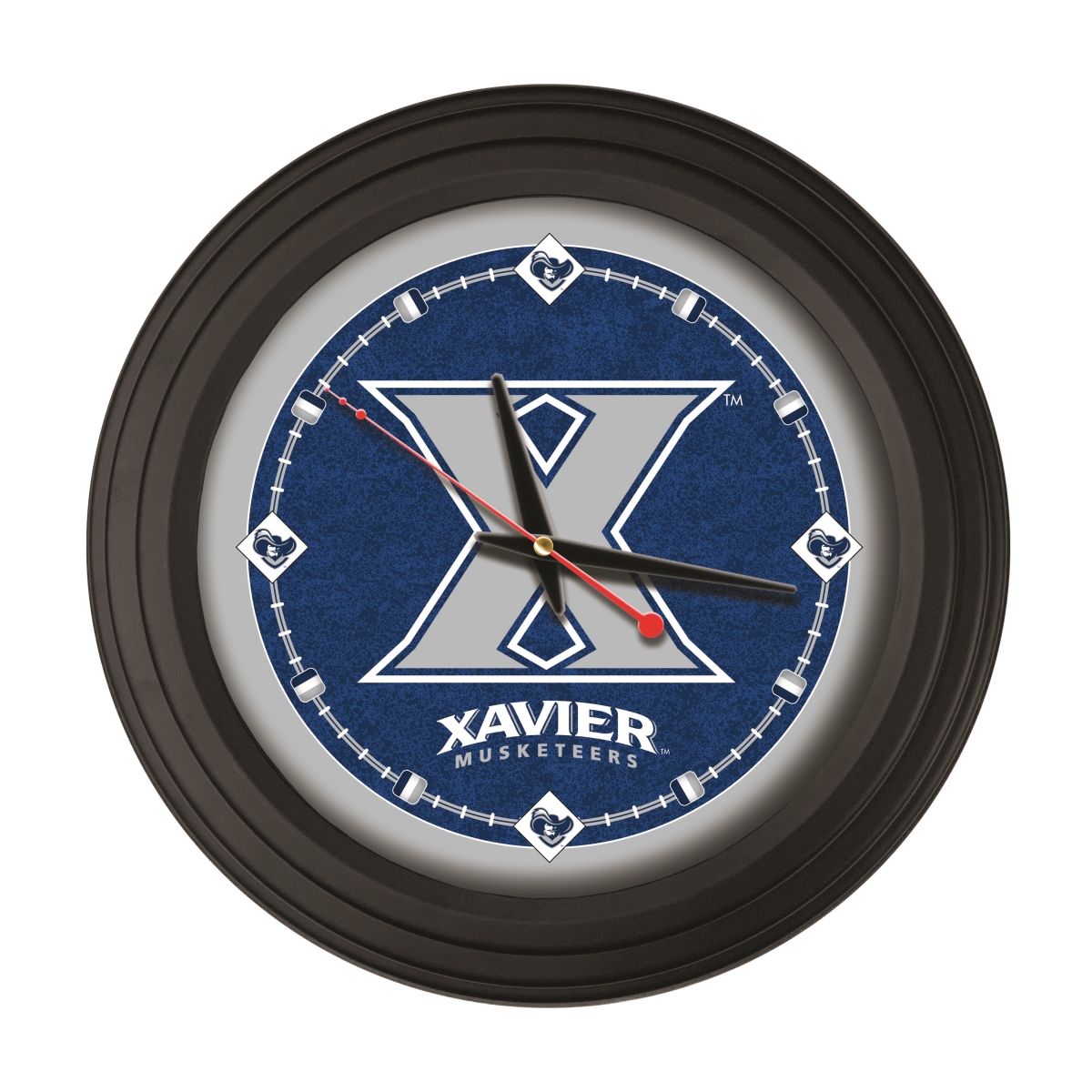 ClkNL15BKXavier 15 in. Xavier Logo Traditional Wall Clock - Black