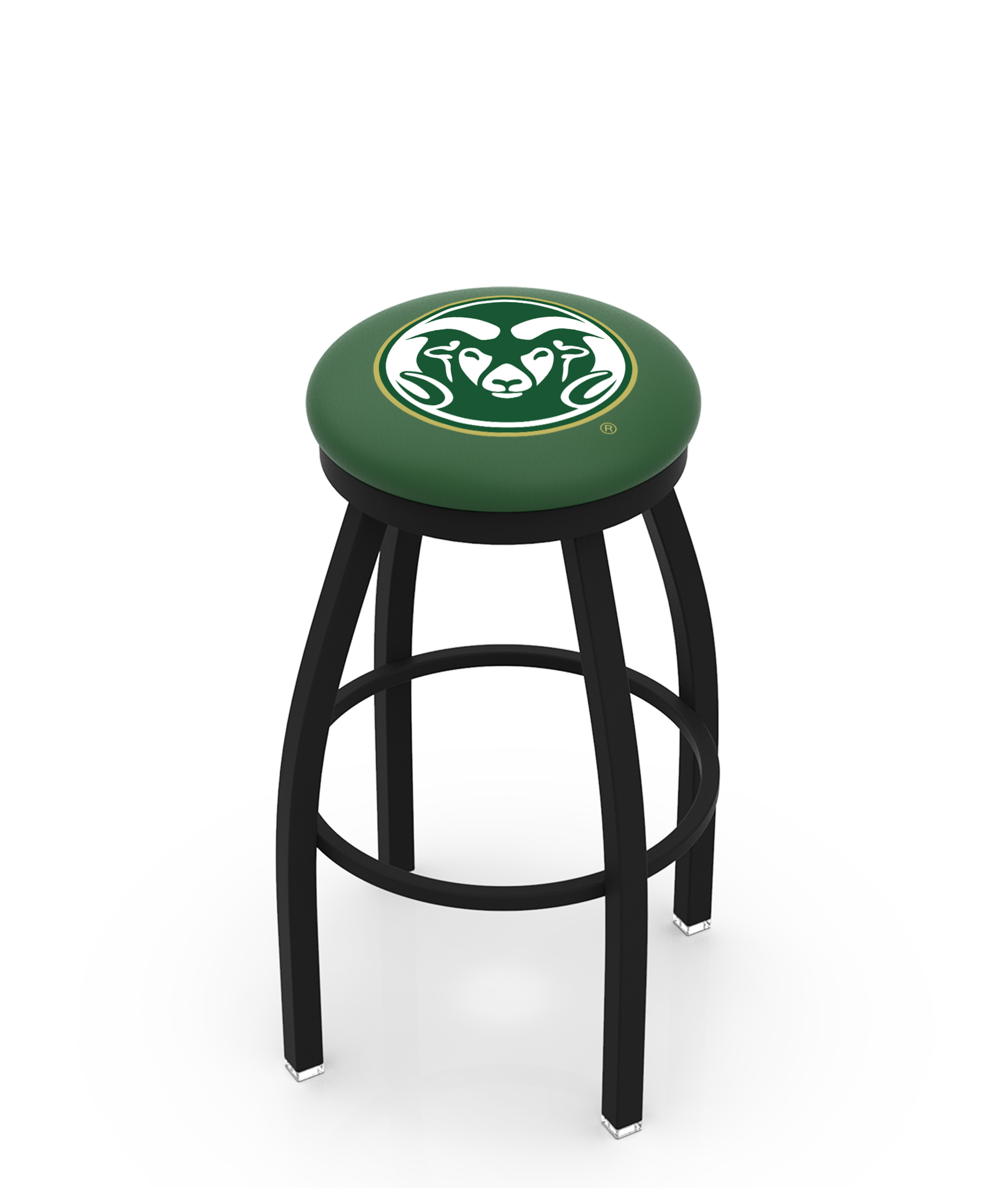 30" L8B2B - Black Wrinkle Colorado State Swivel Bar Stool with Accent Ring by  Company