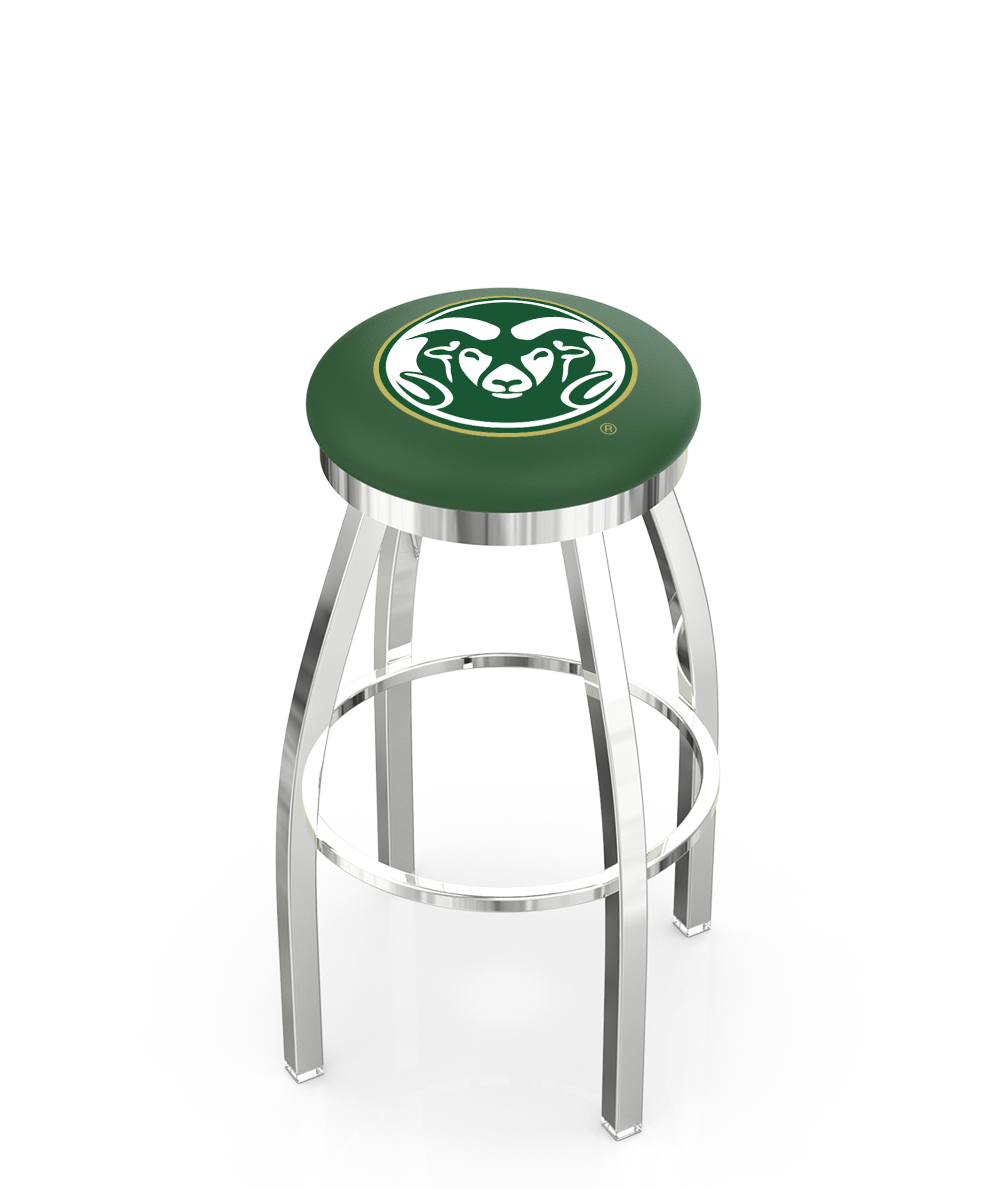 25" L8C2C - Chrome Colorado State Swivel Bar Stool with Accent Ring by  Company