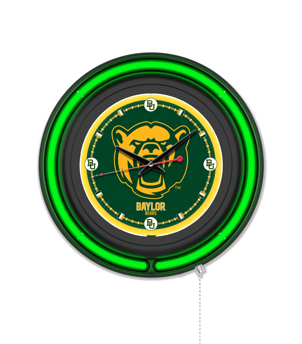 Clk15BKBaylor NCAA 15 in. Dia. Baylor University Double Neon Wall Clock, Black