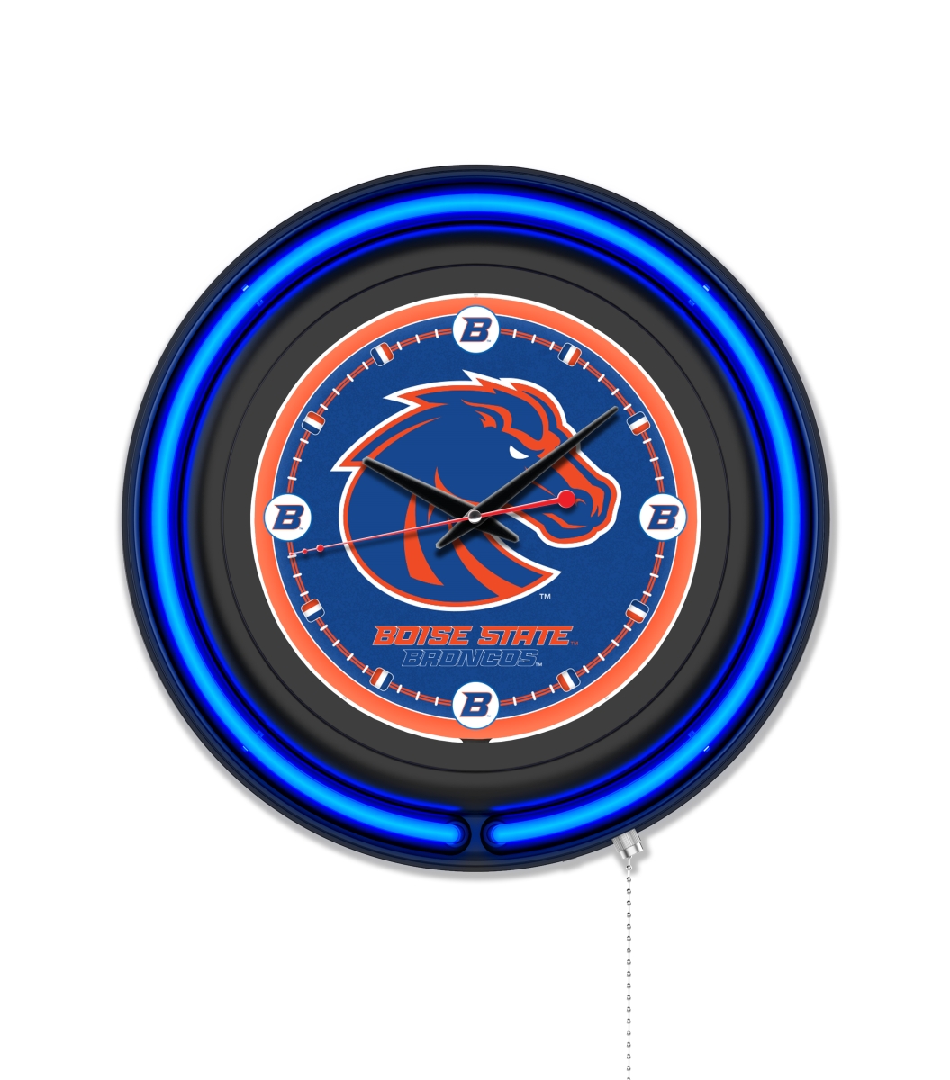 Clk15BKBoiseS NCAA 15 in. Dia. Boise State University Double Neon Wall Clock, Black