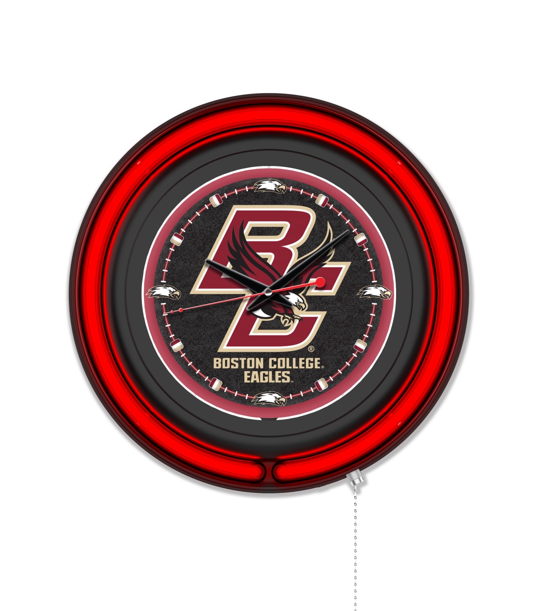 Clk15BKBostnC NCAA 15 in. Dia. Boston College Double Neon Wall Clock, Black