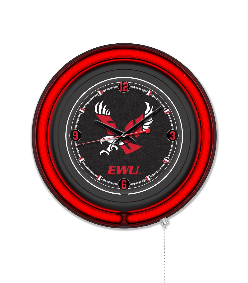 Clk15BKEastWA NCAA 15 in. Dia. Eastern Washington University Double Neon Wall Clock, Black