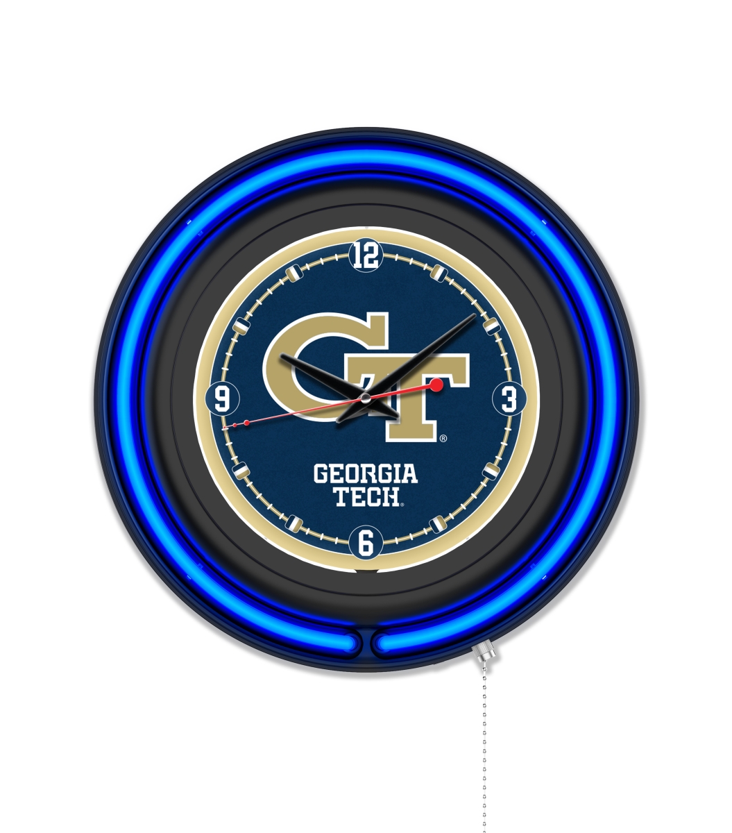 Clk15BKGATech NCAA 15 in. Dia. Georgia Tech Double Neon Wall Clock, Black