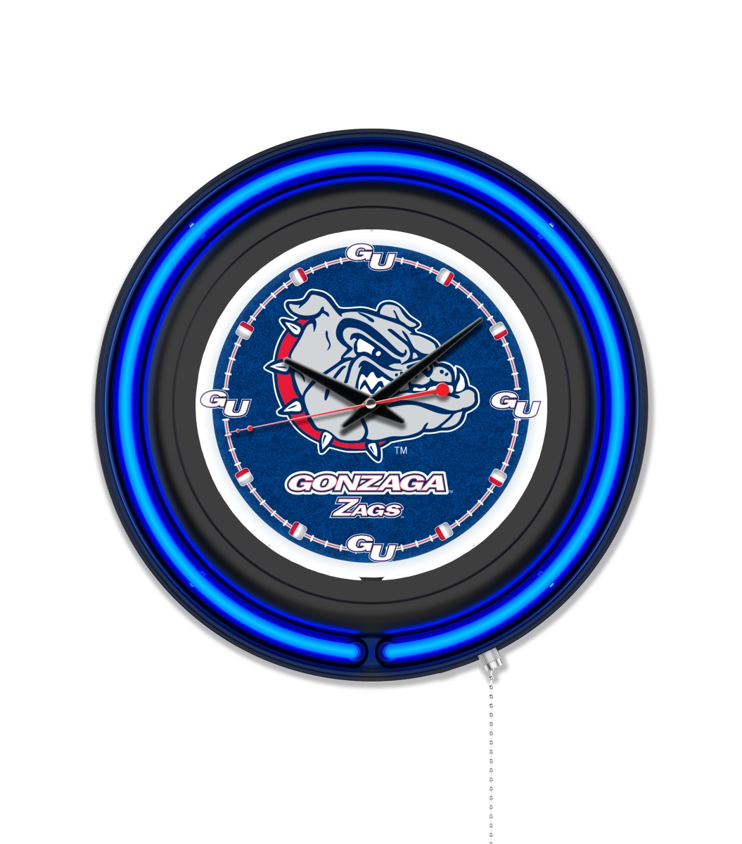 Clk15BKGonzga NCAA 15 in. Dia. Gonzaga Double Neon Wall Clock, Black