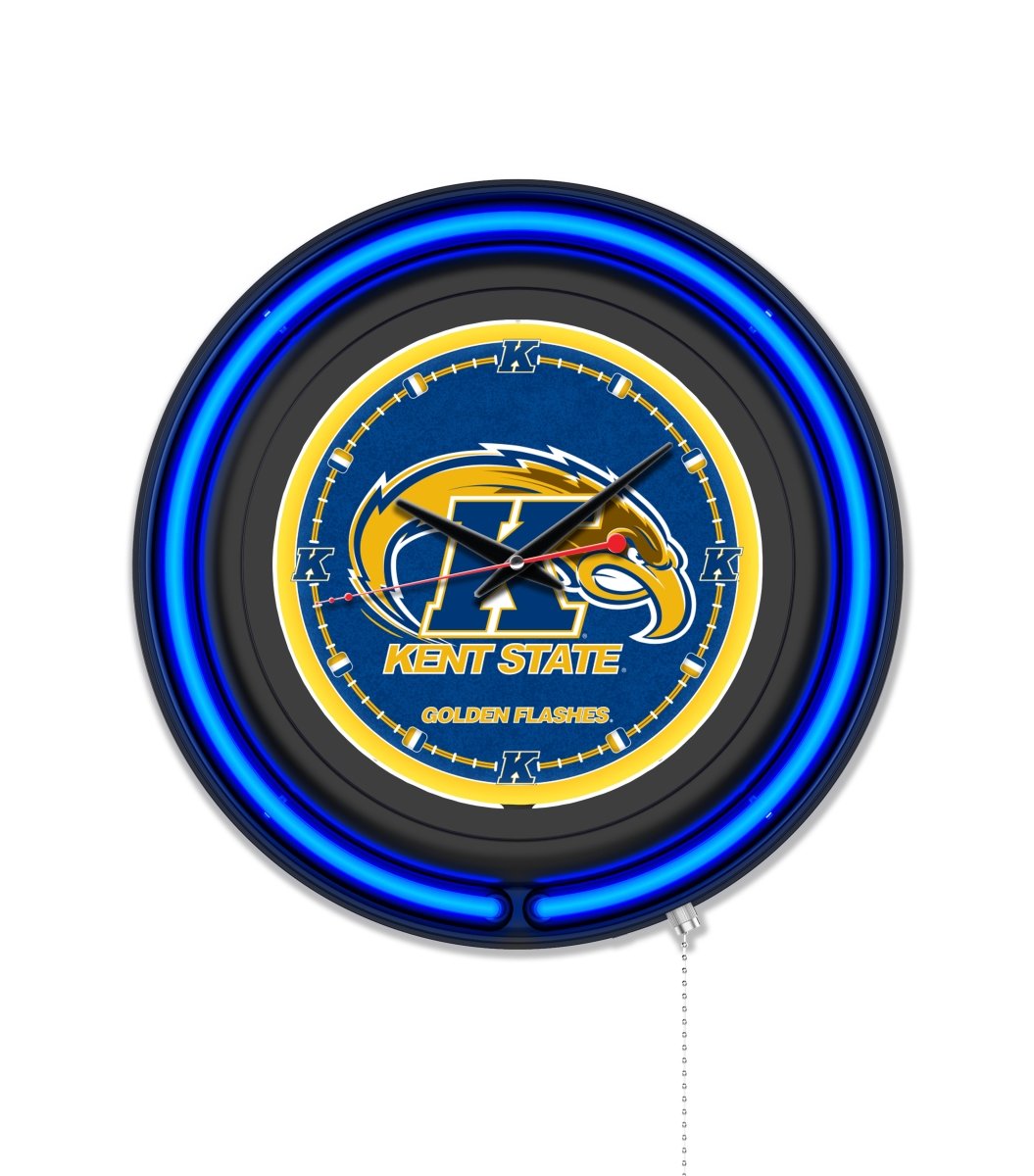 Clk15BKKentSt NCAA 15 in. Dia. Kent State University Double Neon Wall Clock, Black
