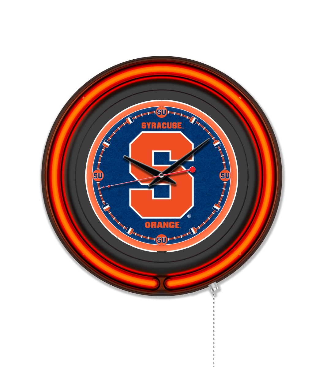 Clk15BKSyrcse NCAA 15 in. Dia. Syracuse University Double Neon Wall Clock, Black